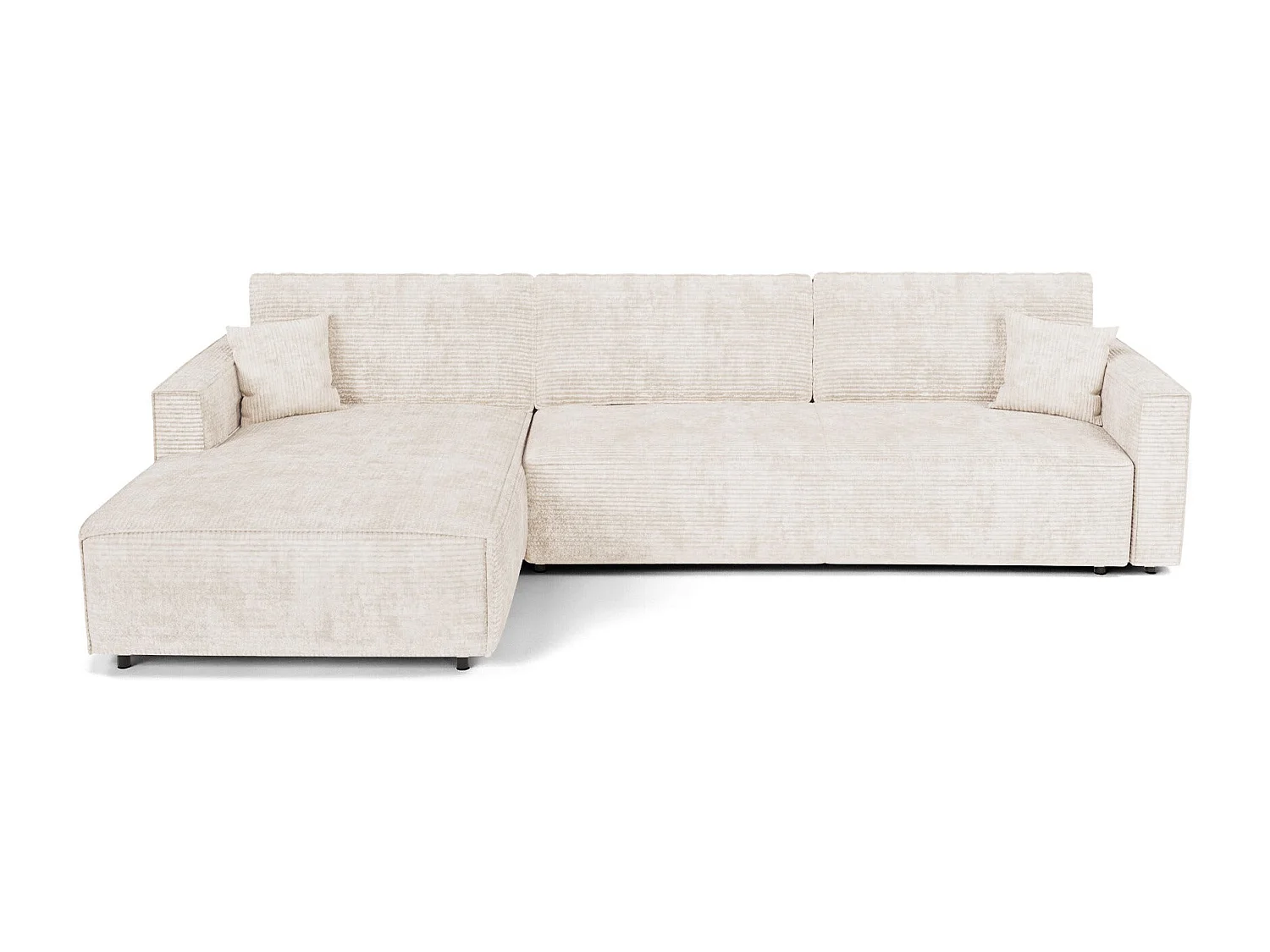 Canapé d'angle gauche convertible avec coffre  en Velours côtelé