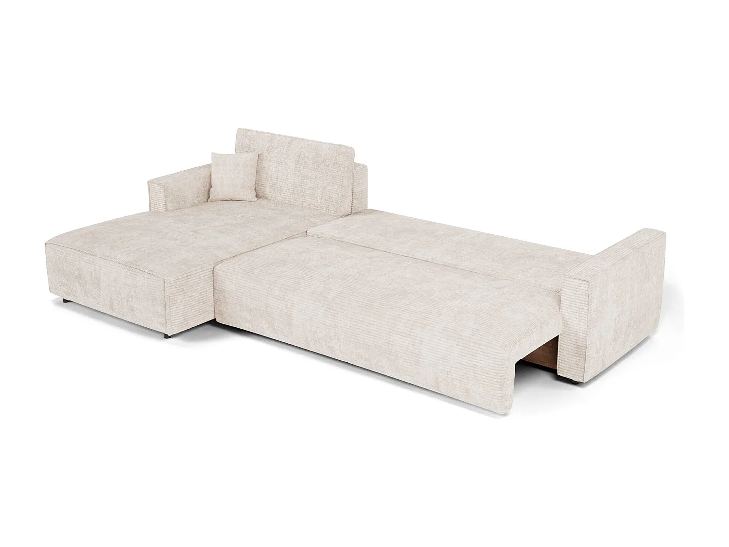 Canapé d'angle gauche convertible avec coffre  en Velours côtelé