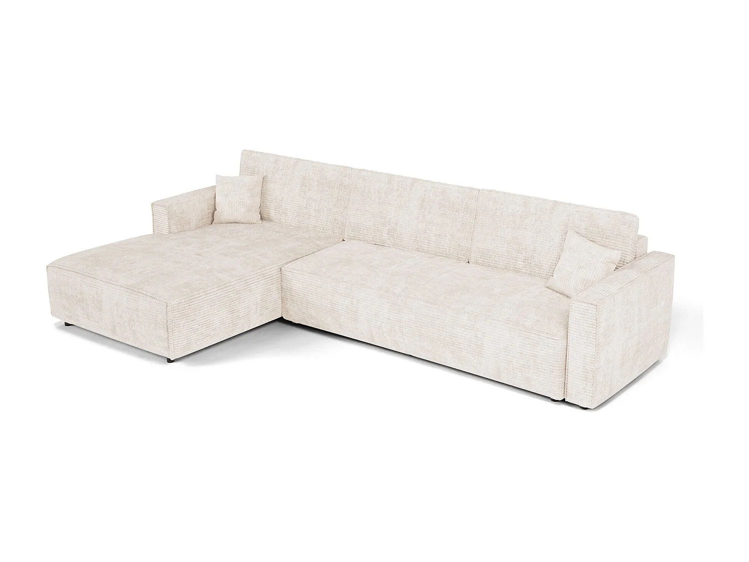 Canapé d'angle gauche convertible avec coffre  en Velours côtelé