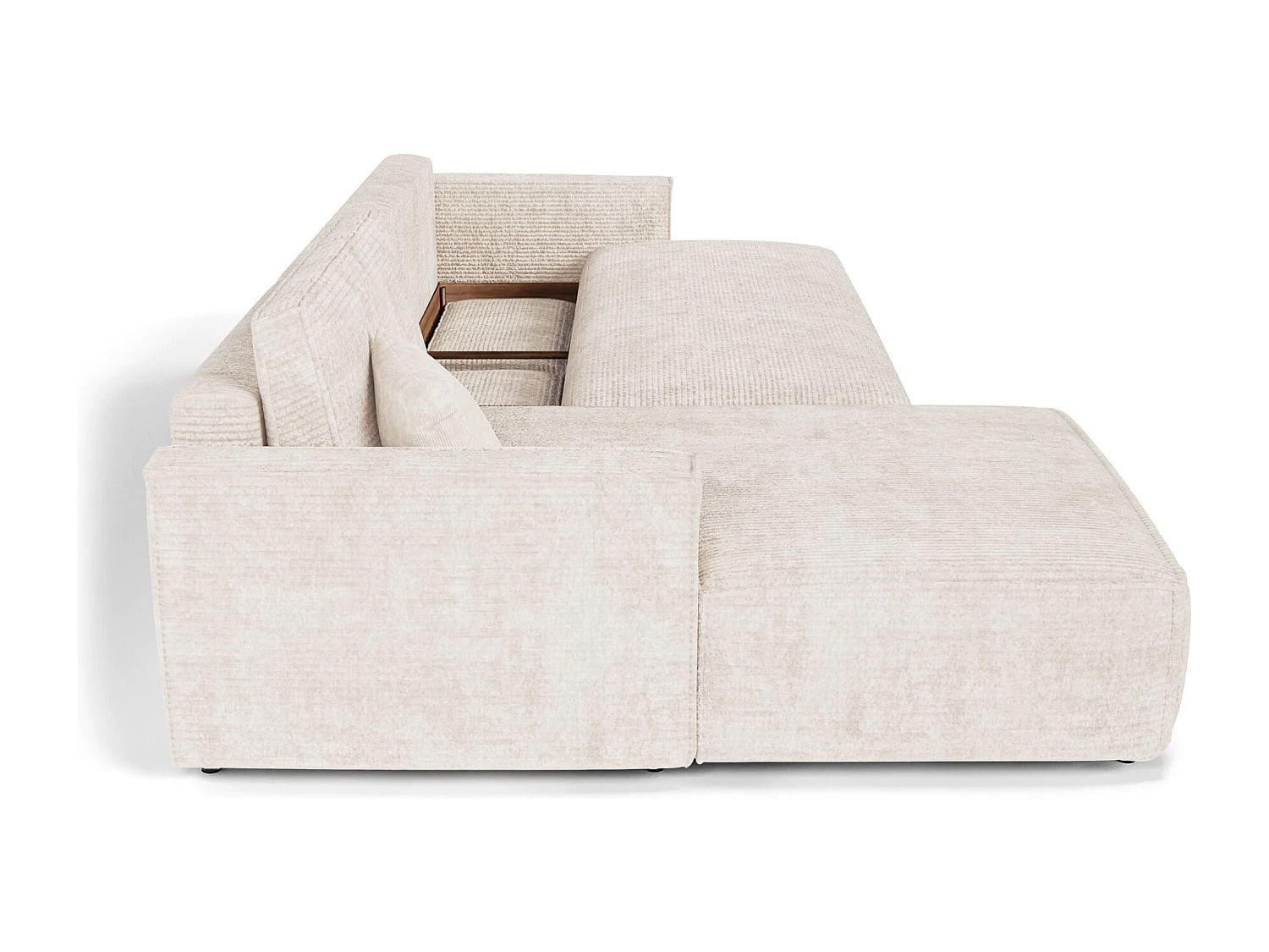 Canapé d'angle gauche convertible avec coffre  en Velours côtelé