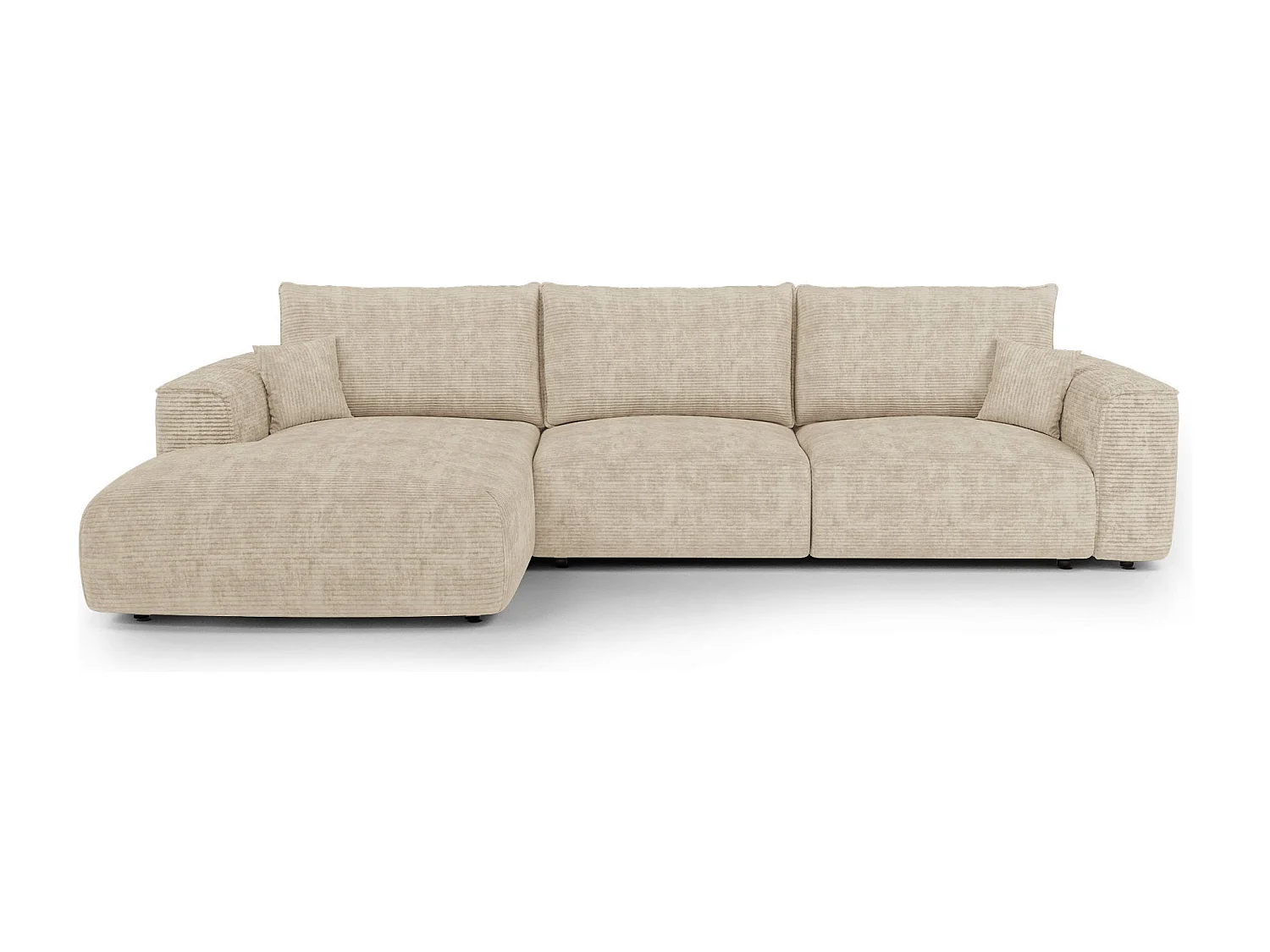 Canapé d'angle gauche convertible express COMO en Velours côtelé