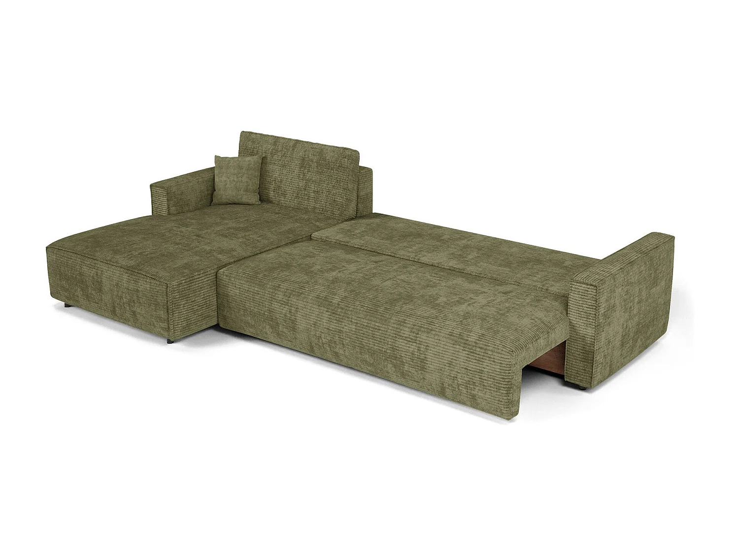 Canapé d'angle gauche convertible avec coffre  en Velours côtelé