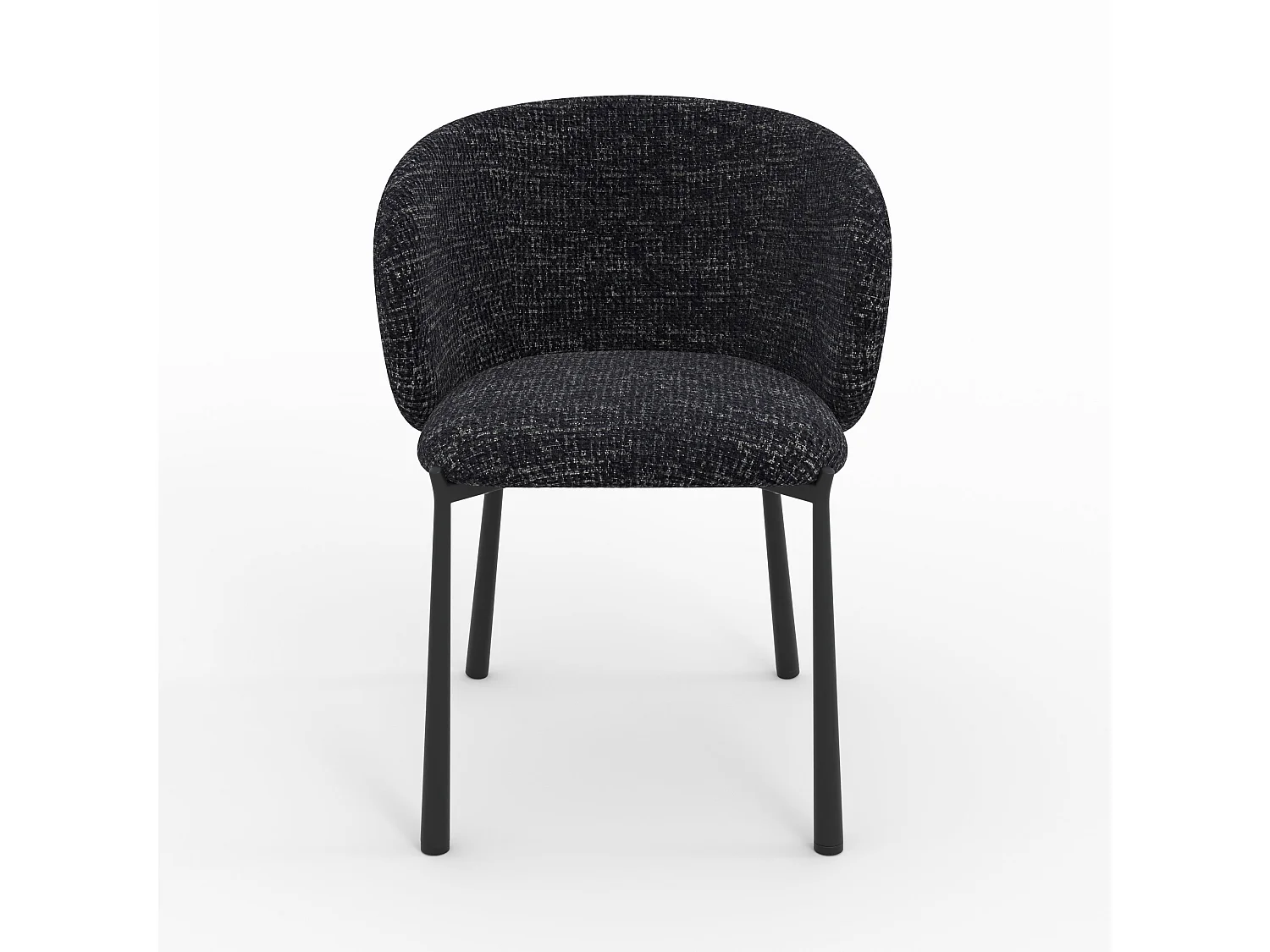 Chaise en tissu texturé noir - Danaë