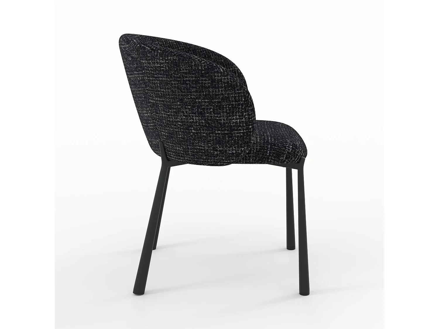 Chaise en tissu texturé noir - Danaë