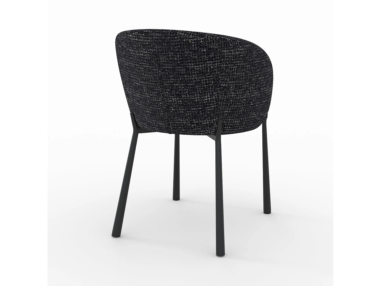 Chaise en tissu texturé noir - Danaë