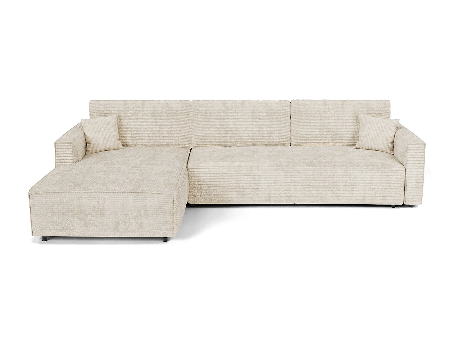 Canapé d'angle gauche convertible avec coffre  en Velours côtelé