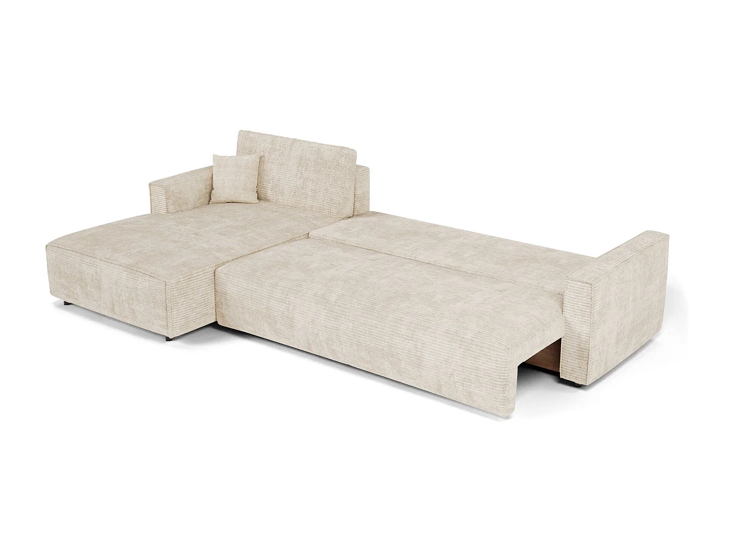 Canapé d'angle gauche convertible avec coffre  en Velours côtelé