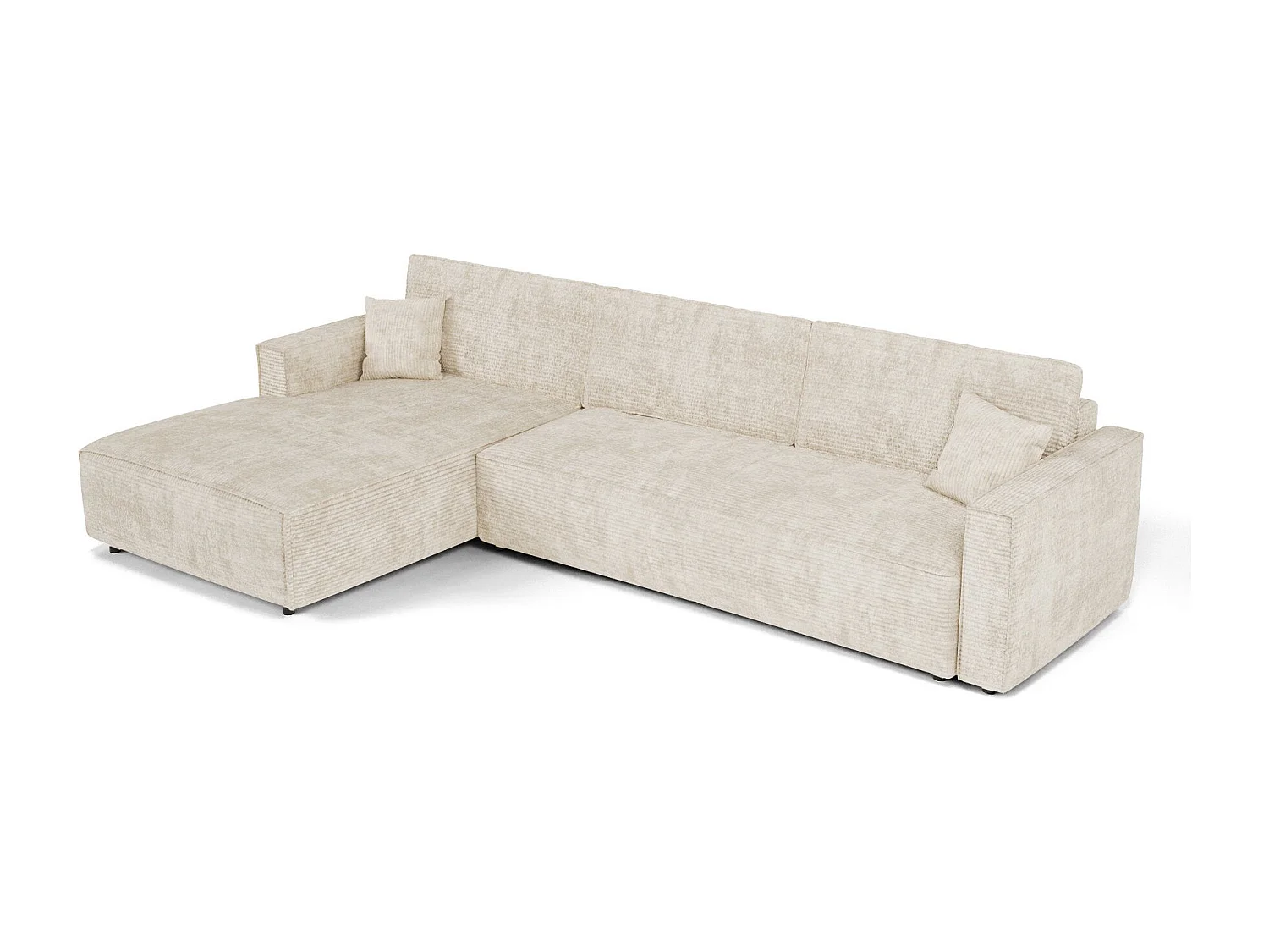 Canapé d'angle gauche convertible avec coffre  en Velours côtelé