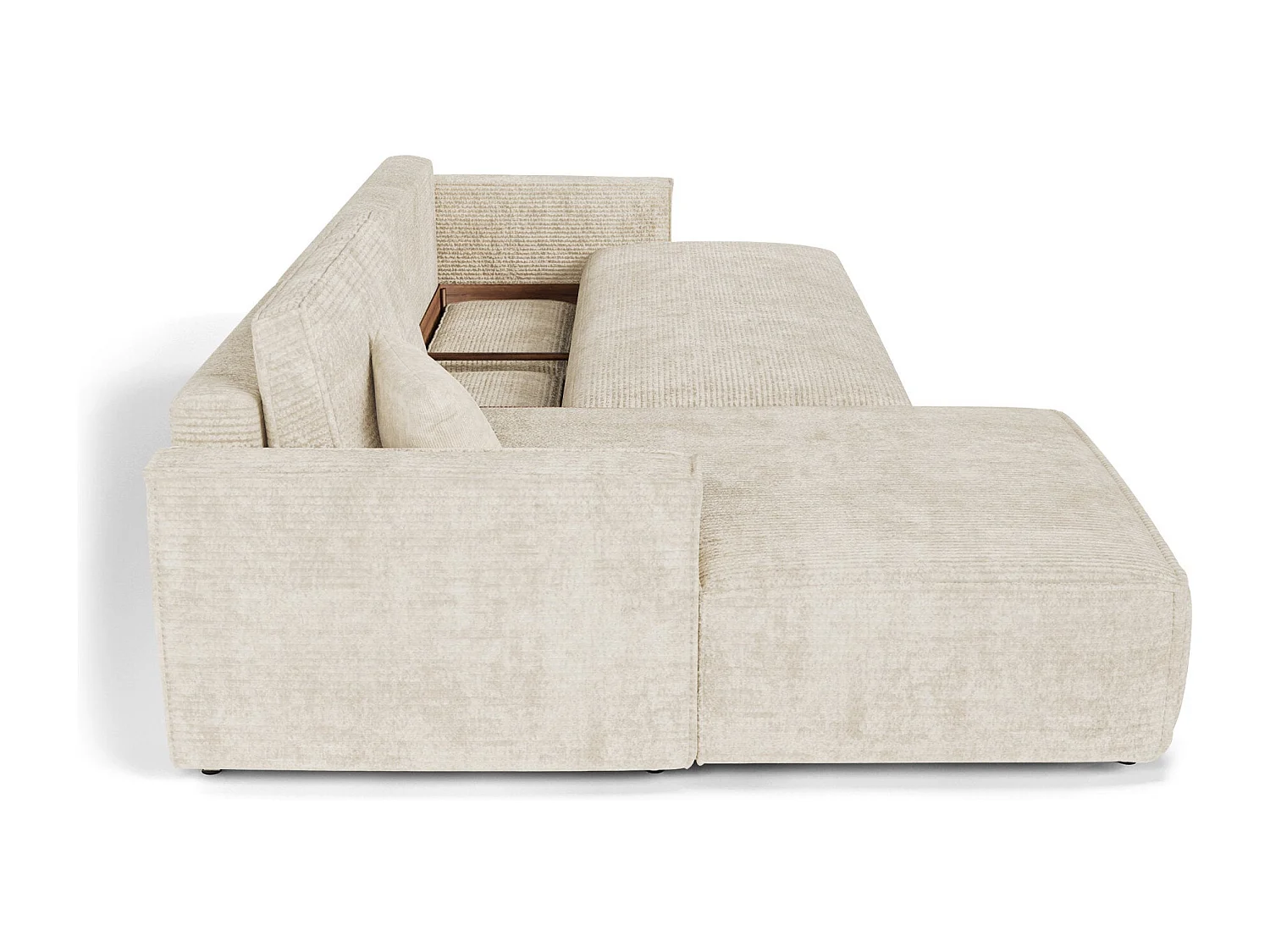 Canapé d'angle gauche convertible avec coffre  en Velours côtelé