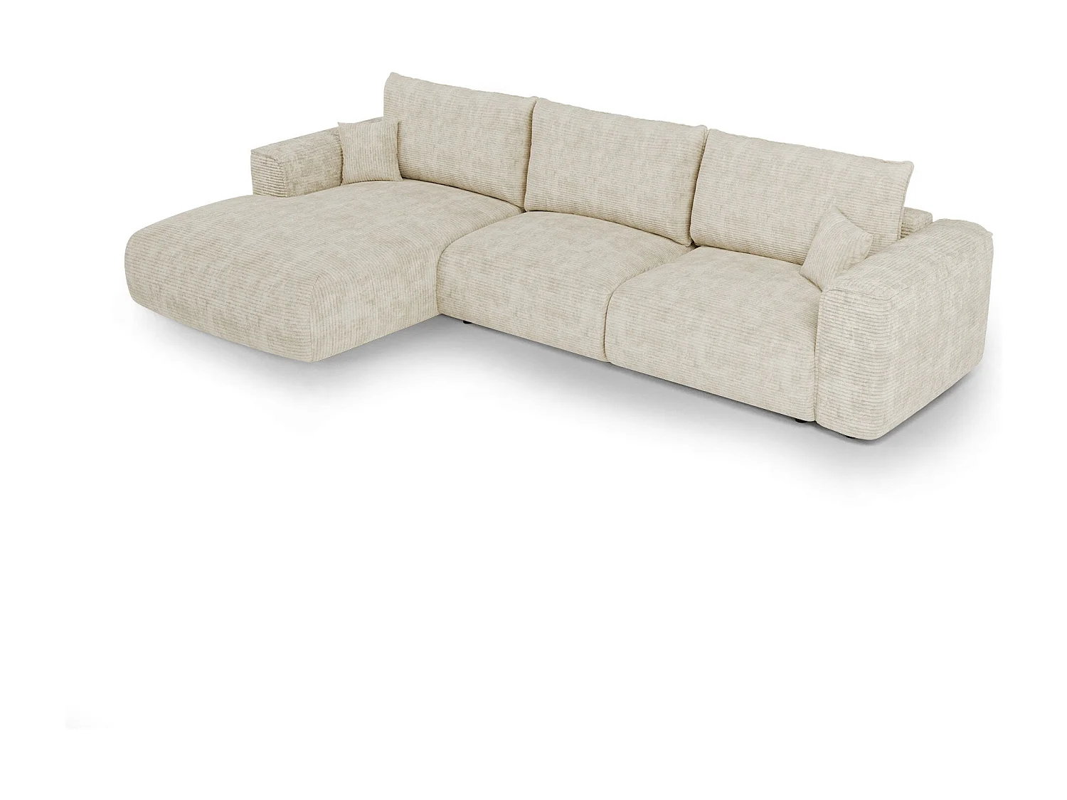 Canapé d'angle gauche convertible express COMO en Velours côtelé