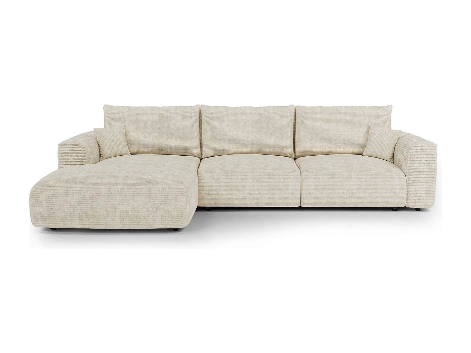 Canapé d'angle gauche convertible express COMO en Velours côtelé