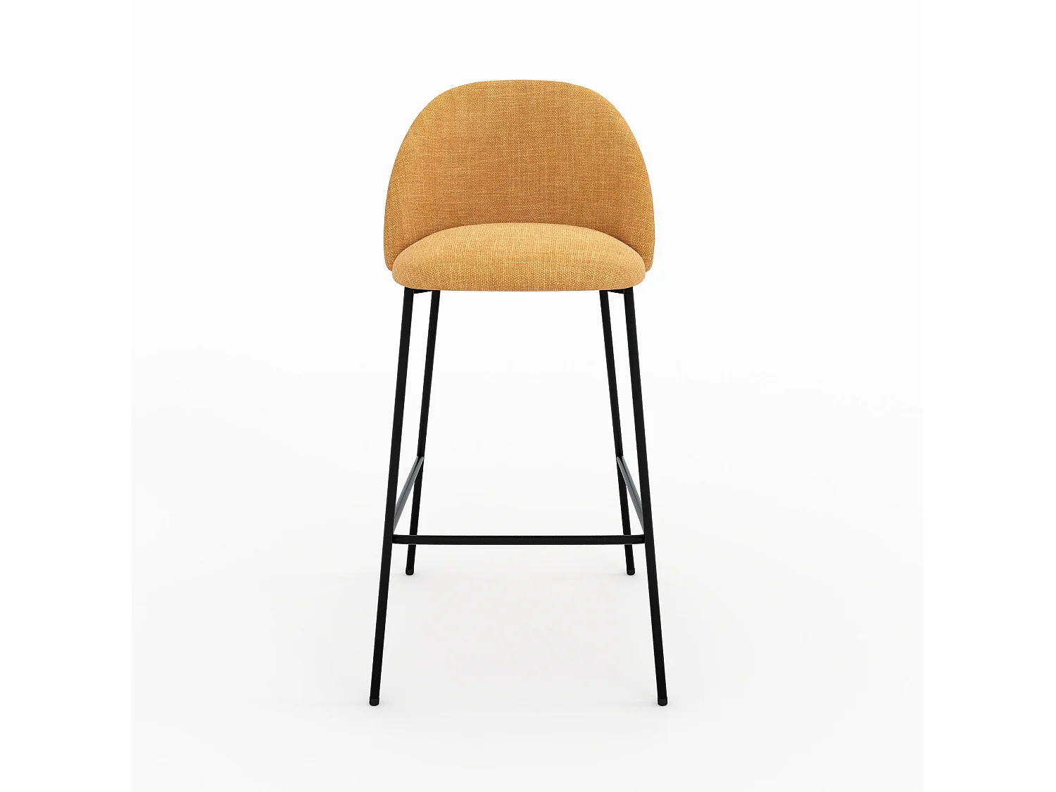 Lot de 2 chaises pour ilot central 66,5 cm en tissu jaune moutarde - Karl