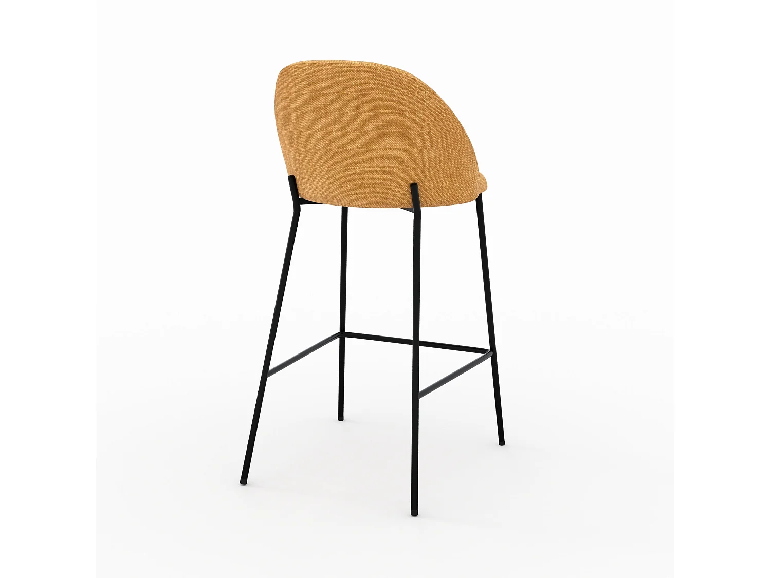 Lot de 2 chaises pour ilot central 66,5 cm en tissu jaune moutarde - Karl