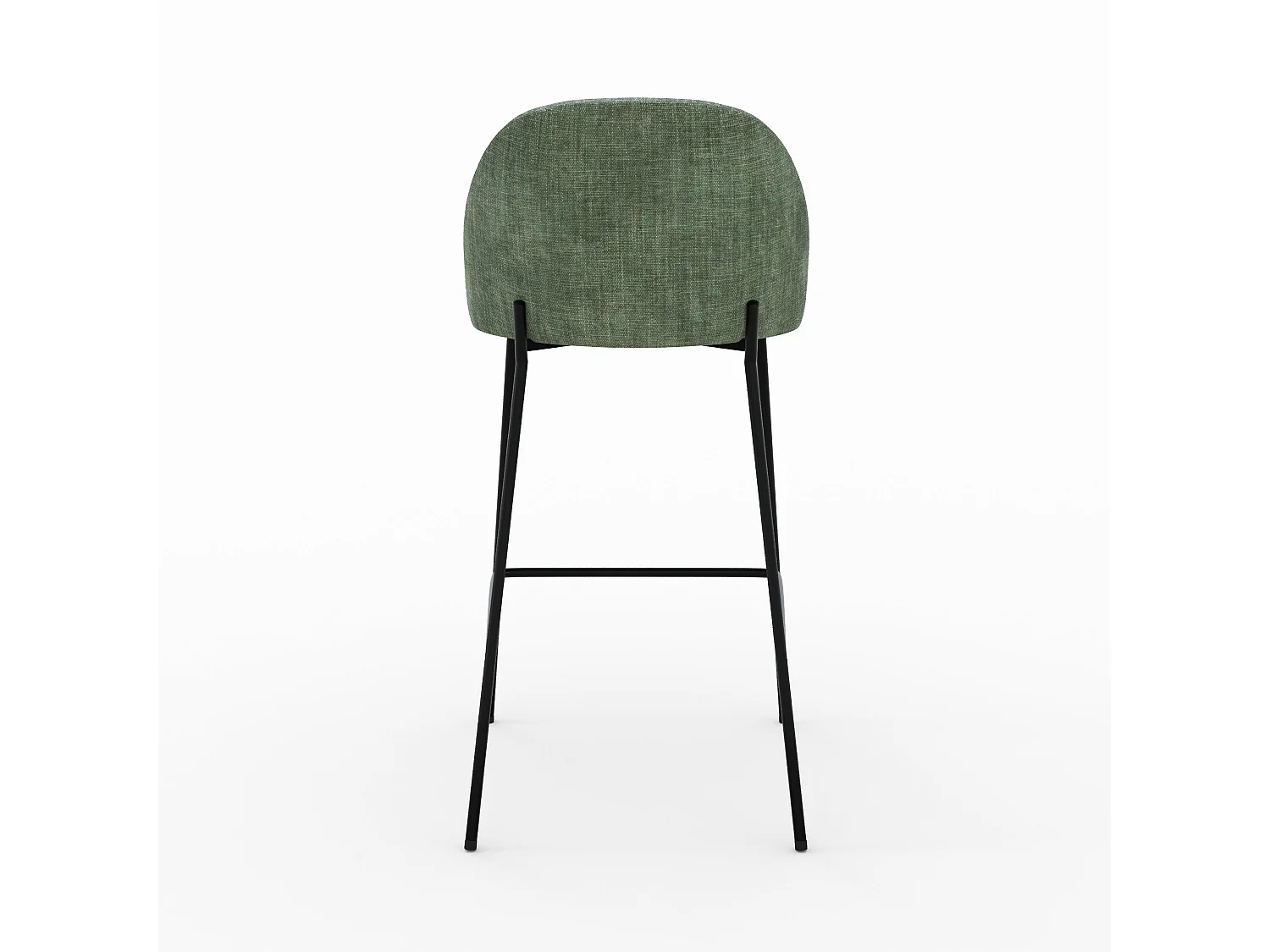 Lote de 2 sillas para isla central de 66,5 cm en tela verde abeto - Karl