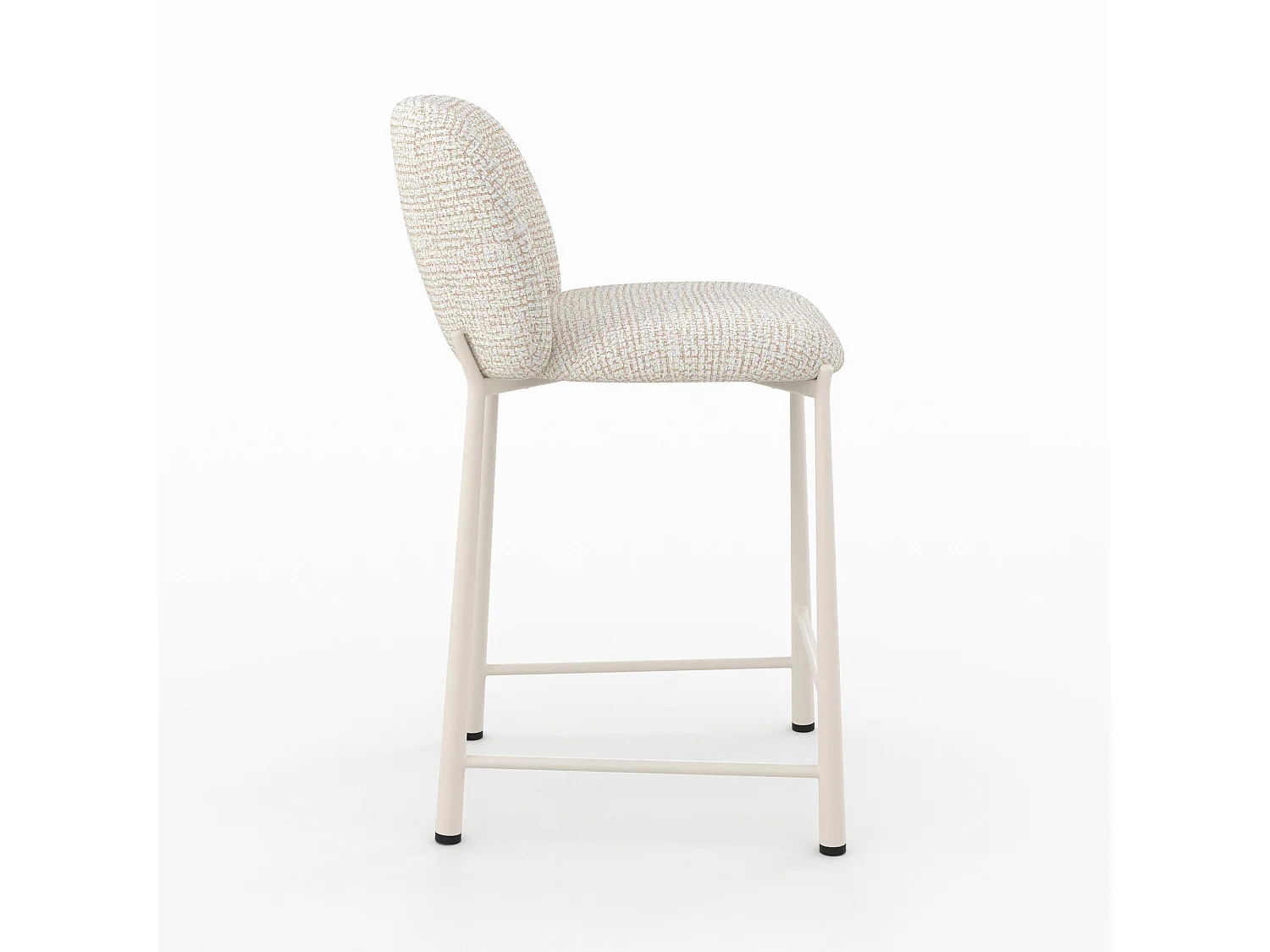Lot de 2 chaises pour ilot central 65,5 cm, tissu texturé écru chiné - Bento