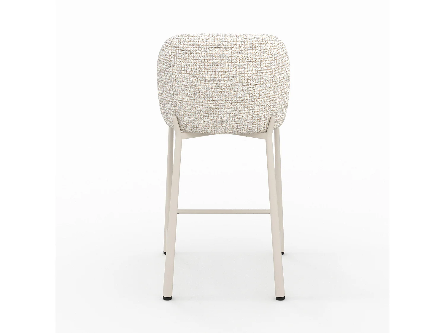 Lot de 2 chaises pour ilot central 65,5 cm, tissu texturé écru chiné - Bento