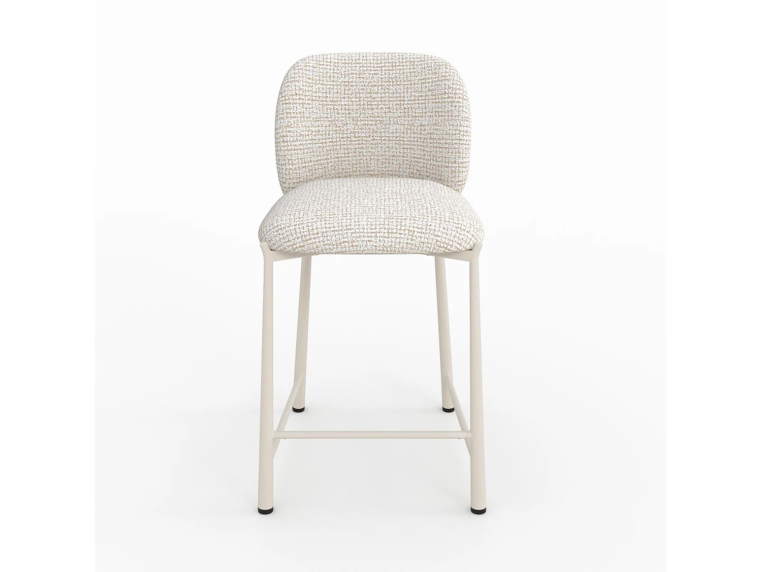 Lot de 2 chaises pour ilot central 65,5 cm, tissu texturé écru chiné - Bento