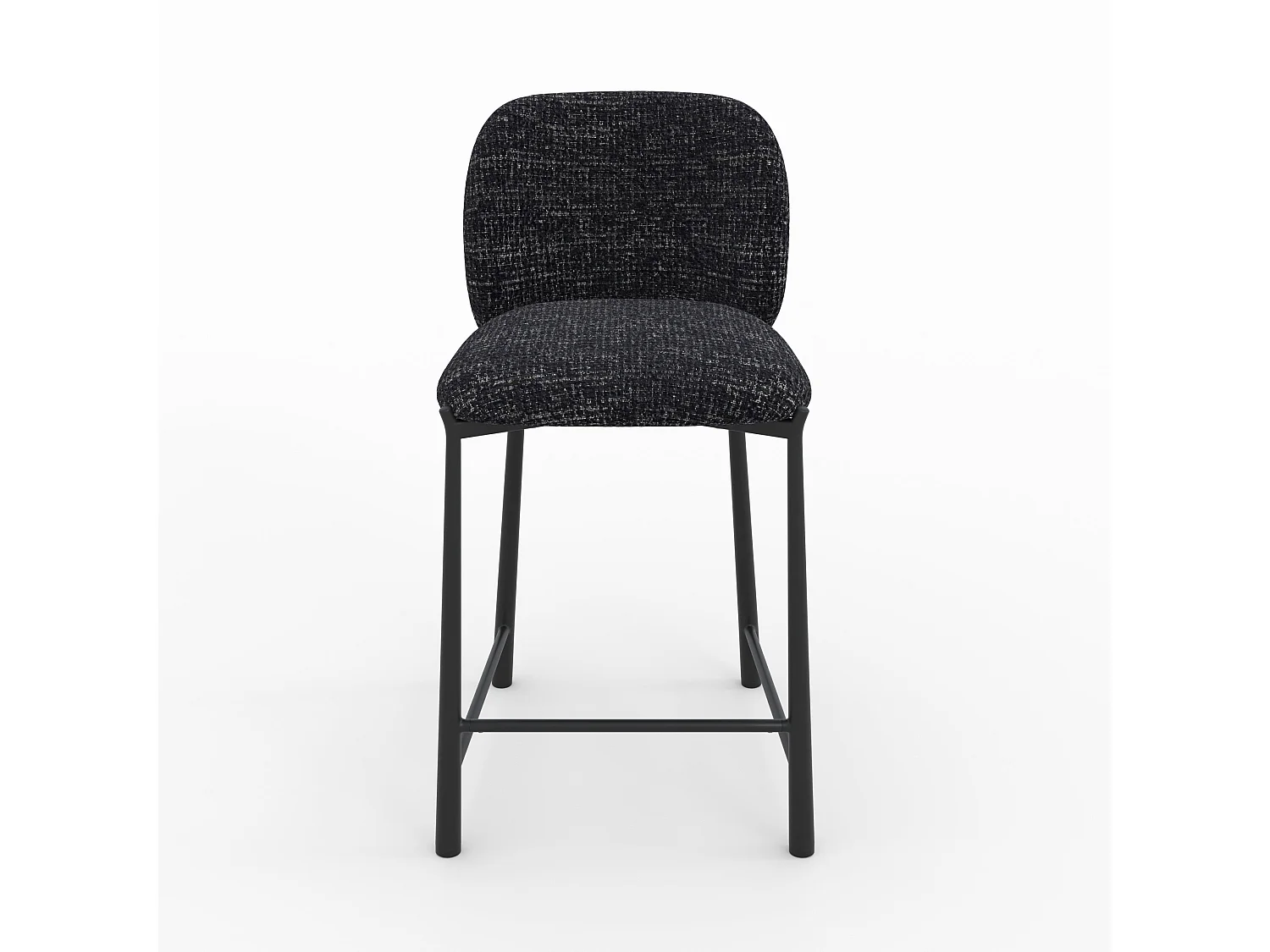 Lot de 2 chaises pour ilot central 65,5 cm en tissu texturé noir - Bento
