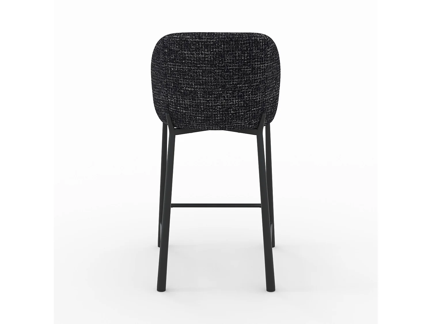 Lot de 2 chaises pour ilot central 65,5 cm en tissu texturé noir - Bento
