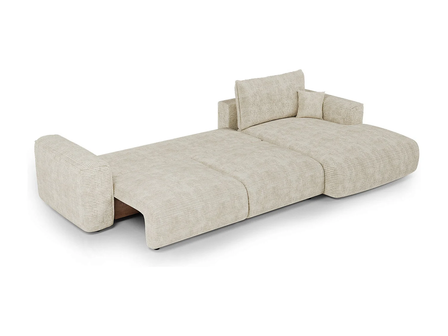 Canapé d'angle droit convertible avec coffre COMO en Velours côtelé