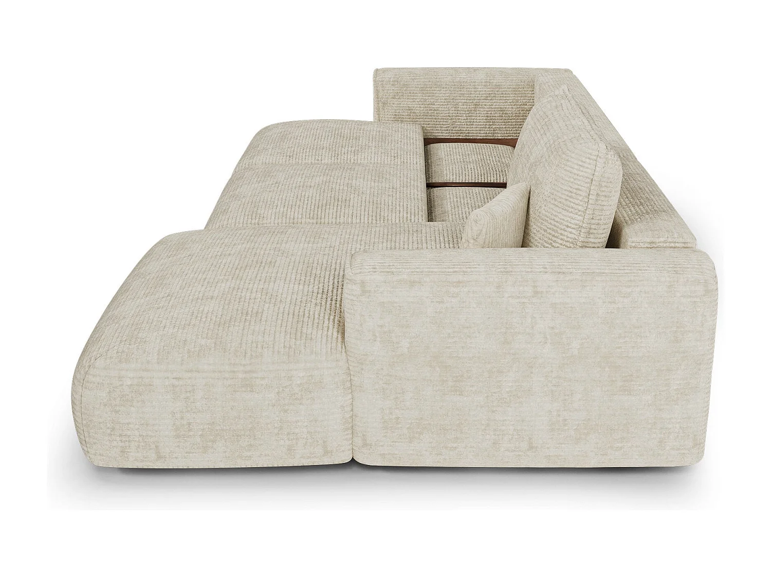 Canapé d'angle droit convertible avec coffre COMO en Velours côtelé