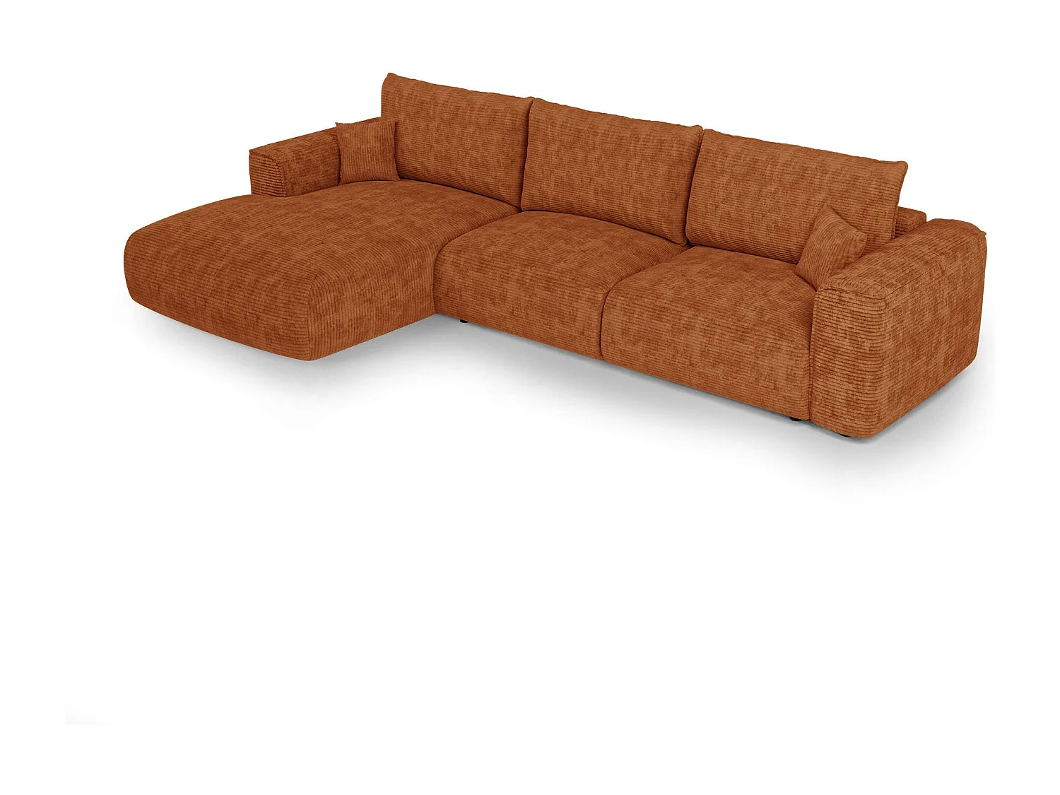 Canapé d'angle gauche convertible avec coffre COMO en Velours côtelé