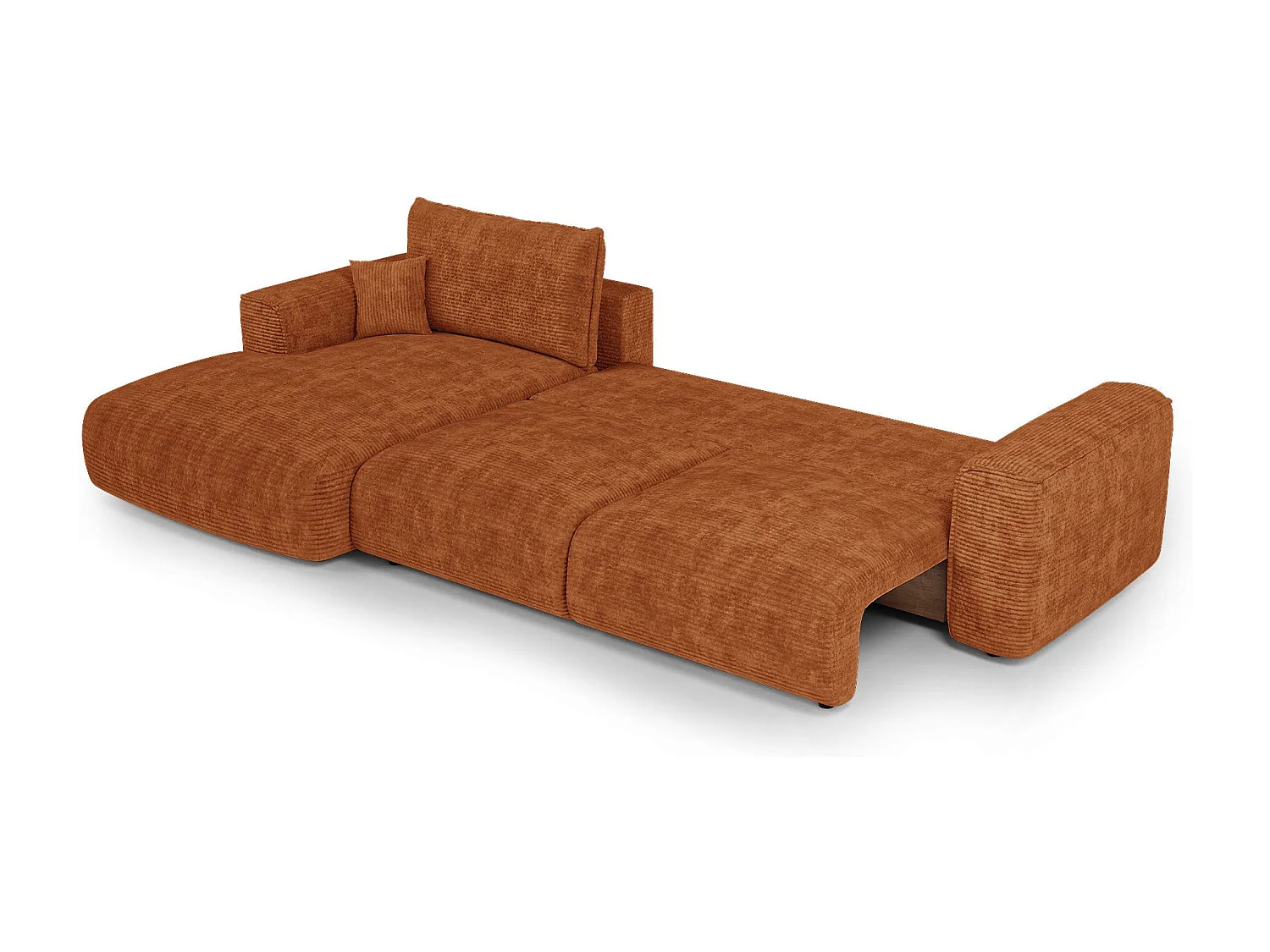 Canapé d'angle gauche convertible avec coffre COMO en Velours côtelé