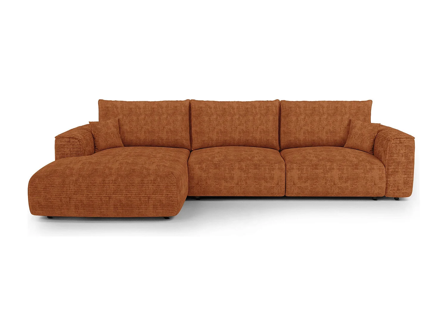 Canapé d'angle gauche convertible avec coffre COMO en Velours côtelé