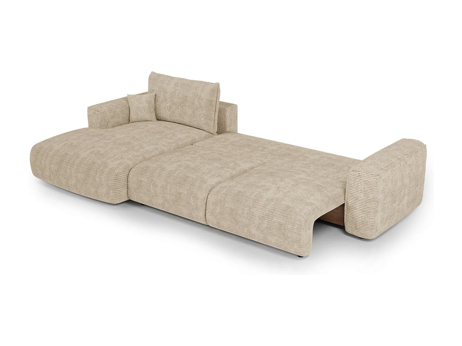 Canapé d'angle gauche convertible avec coffre COMO en Velours côtelé