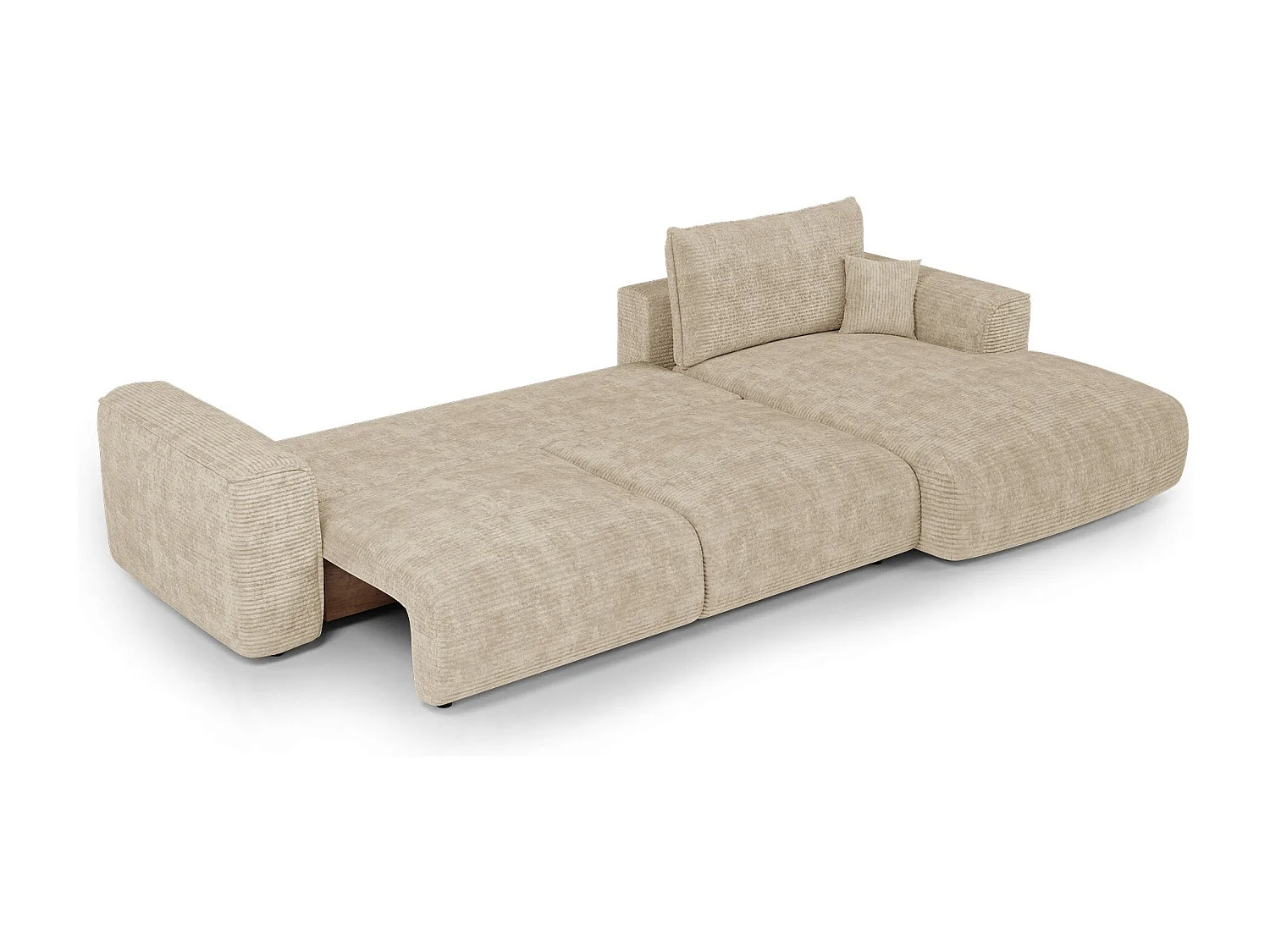 Canapé d'angle droit convertible avec coffre COMO en Velours côtelé