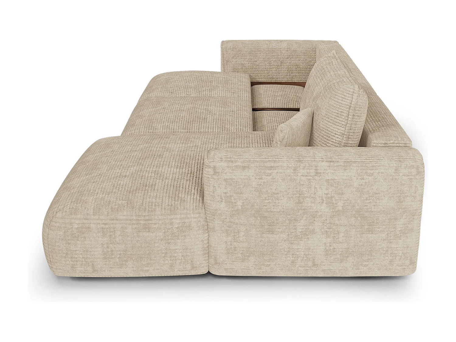 Canapé d'angle droit convertible avec coffre COMO en Velours côtelé