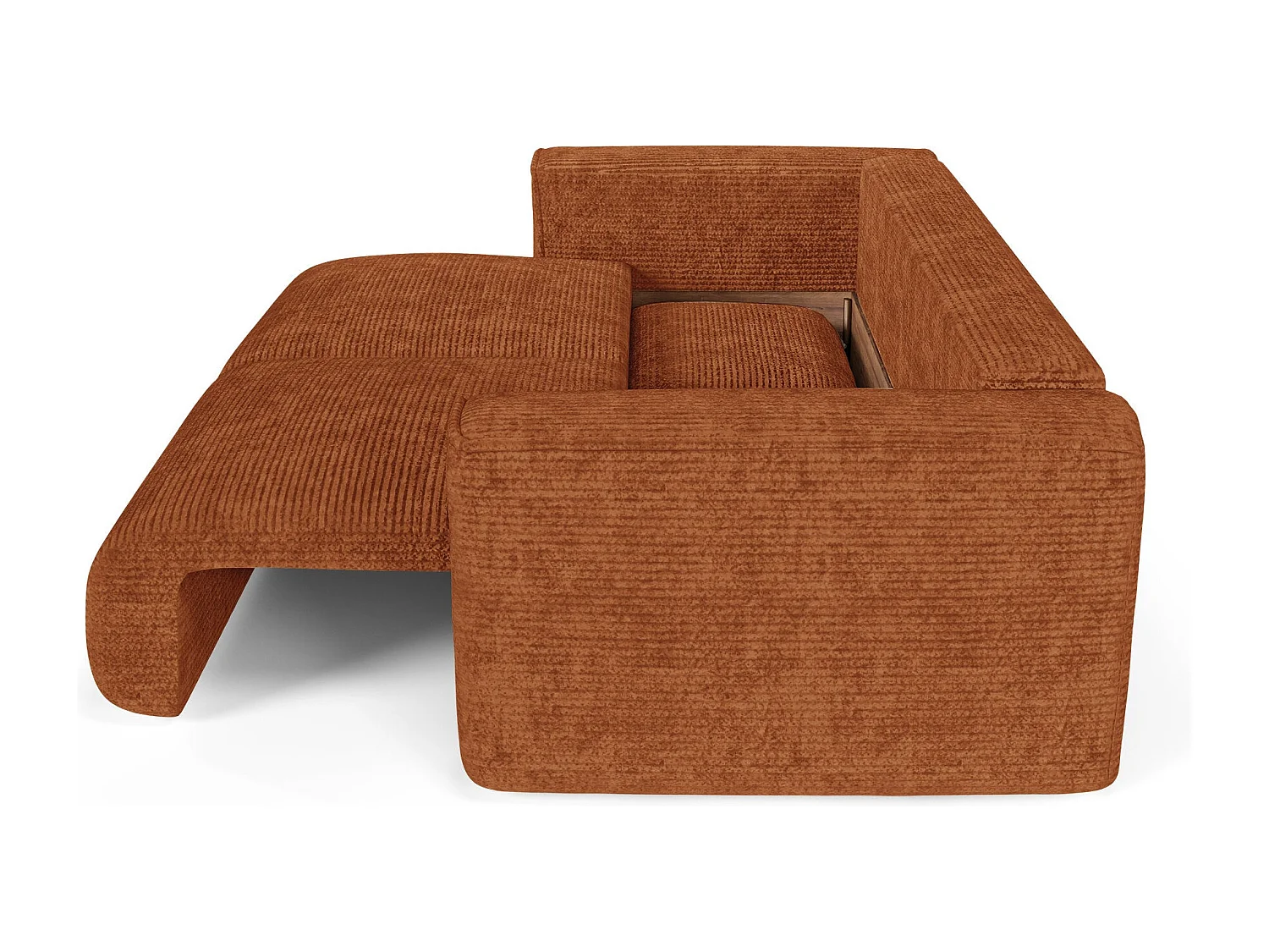Canapé convertible avec coffre COMO en Velours côtelé