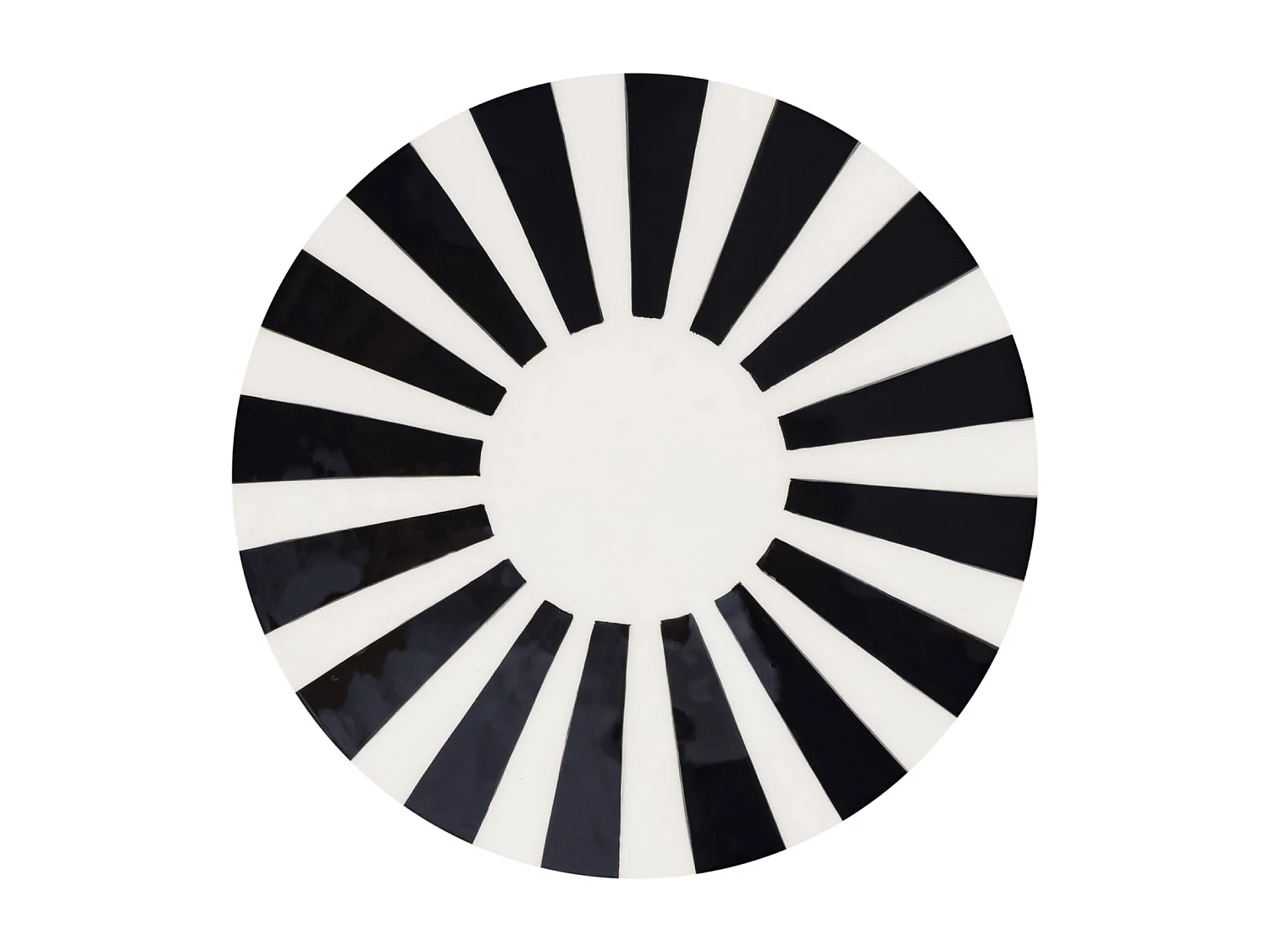Table d'appoint. bout de canapé. table de chevet acier émaillé noir et blanc Ø35 x H 46cm - Mizzy