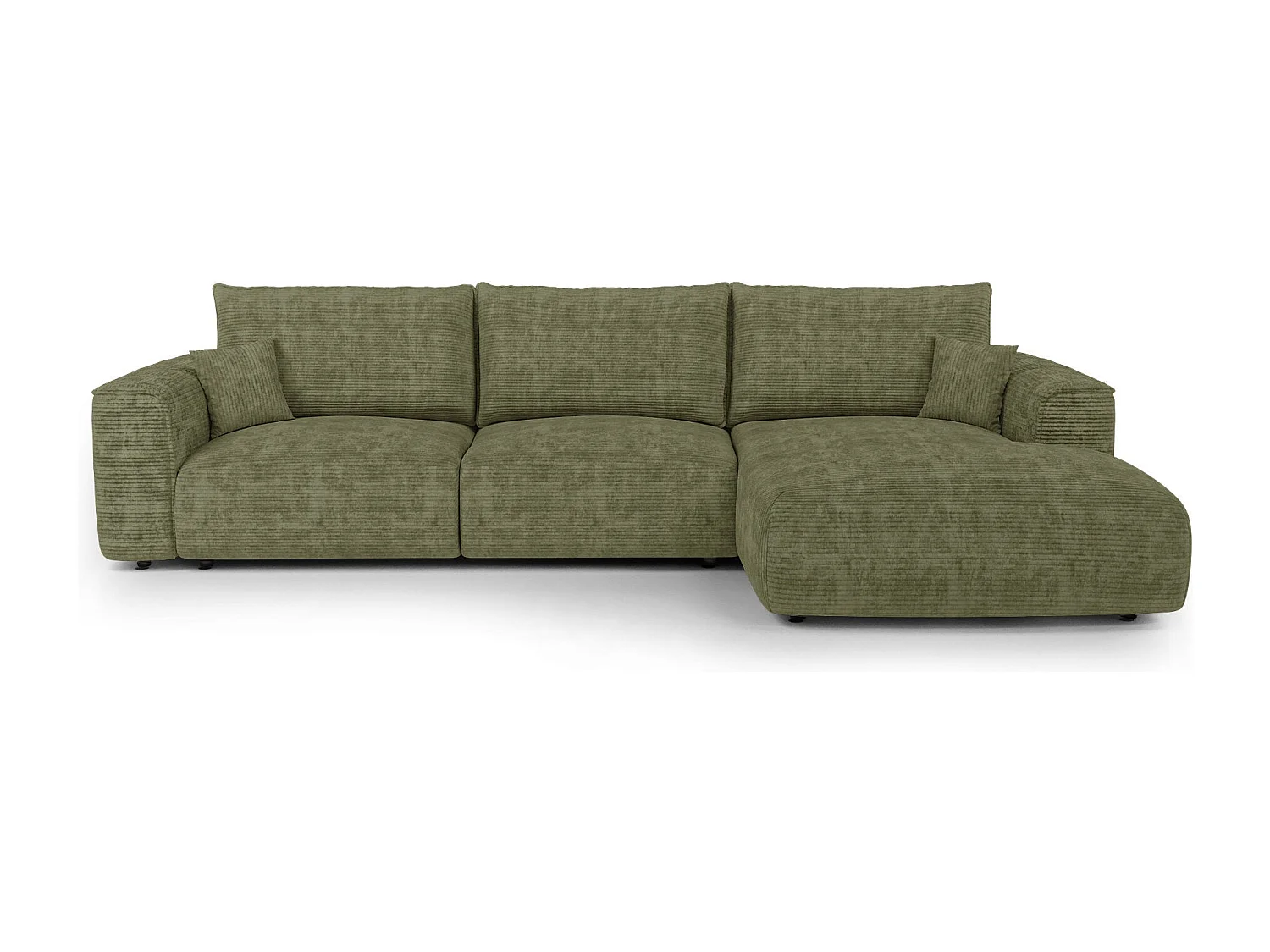 Canapé d'angle droit convertible express COMO en Velours côtelé