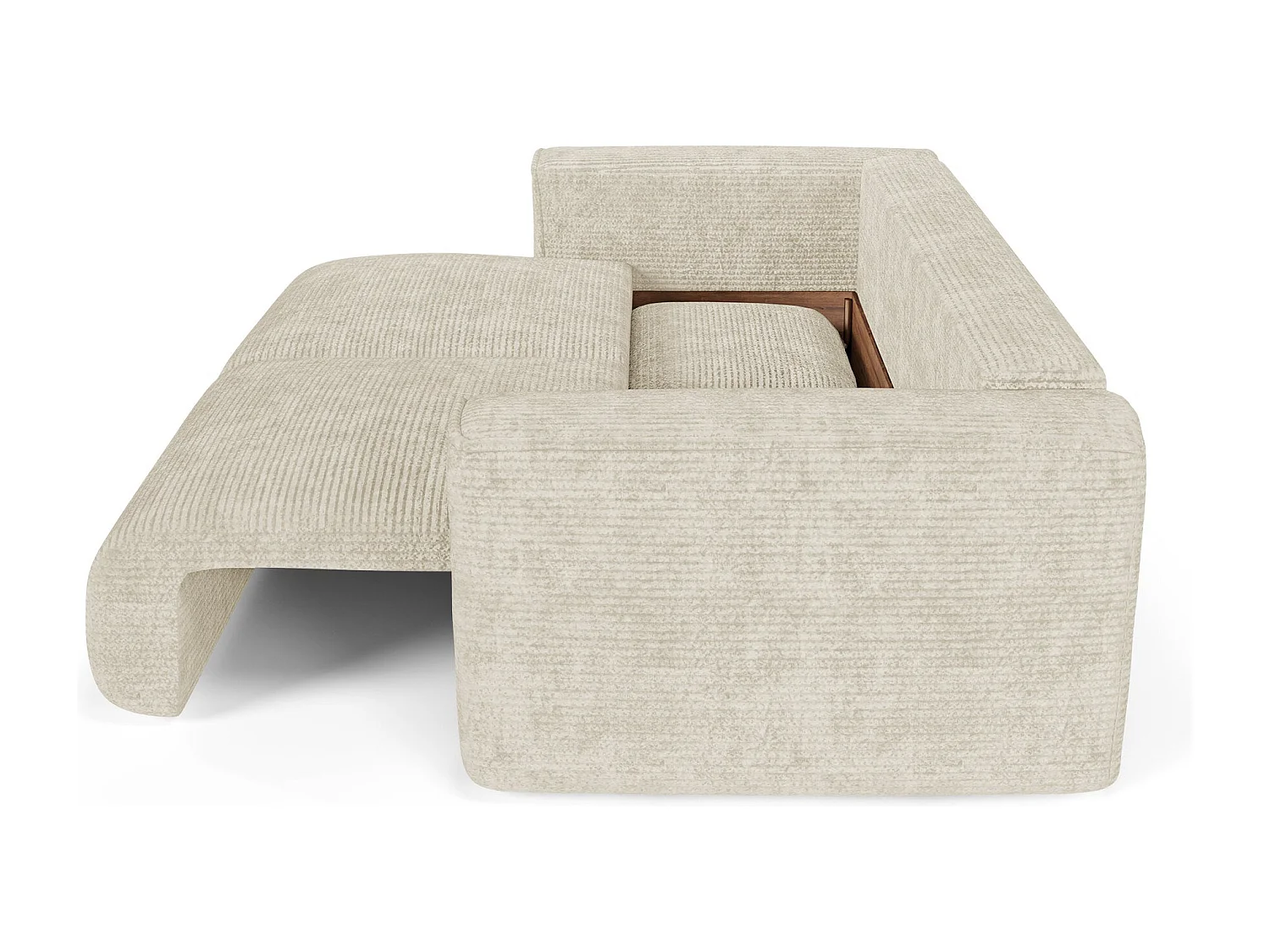 Canapé convertible avec coffre COMO en Velours côtelé