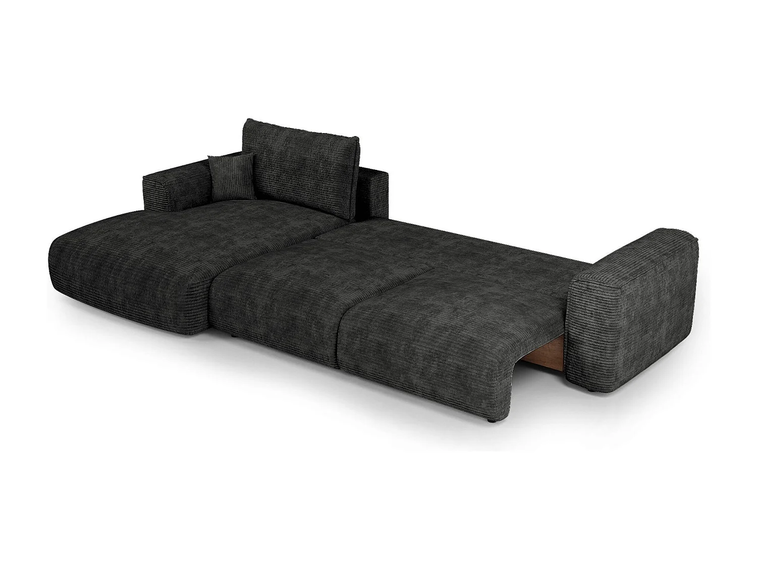 Canapé d'angle gauche convertible avec coffre COMO en Velours côtelé