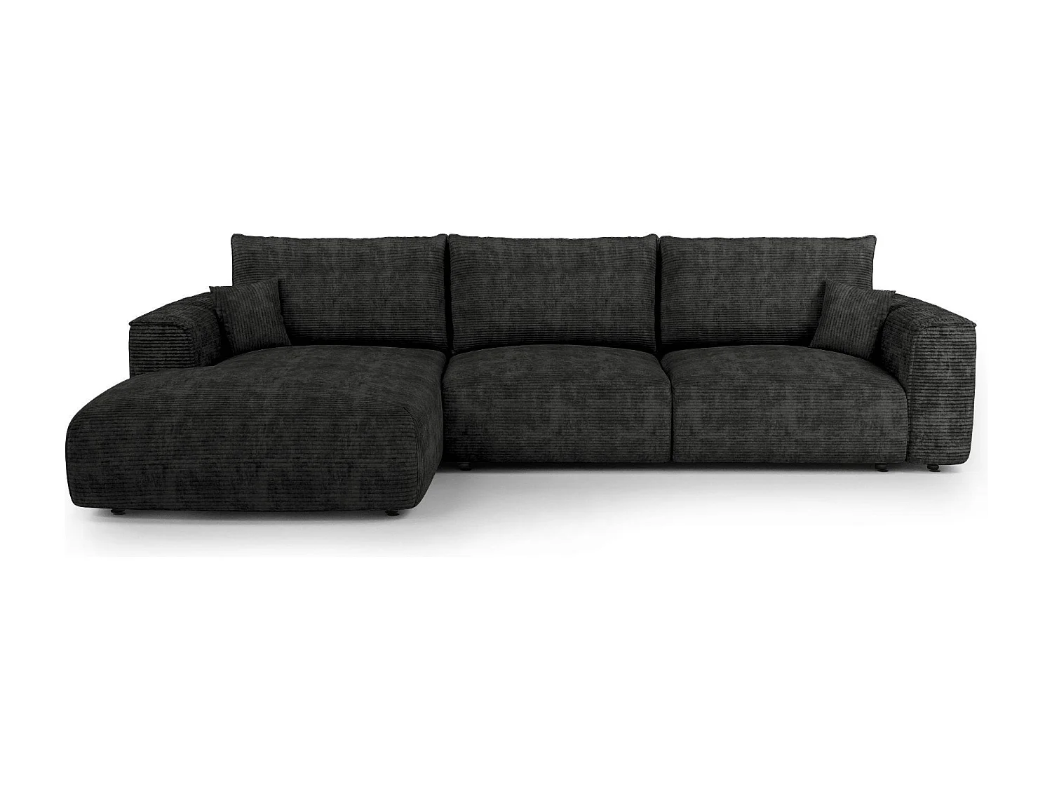 Canapé d'angle gauche convertible avec coffre COMO en Velours côtelé