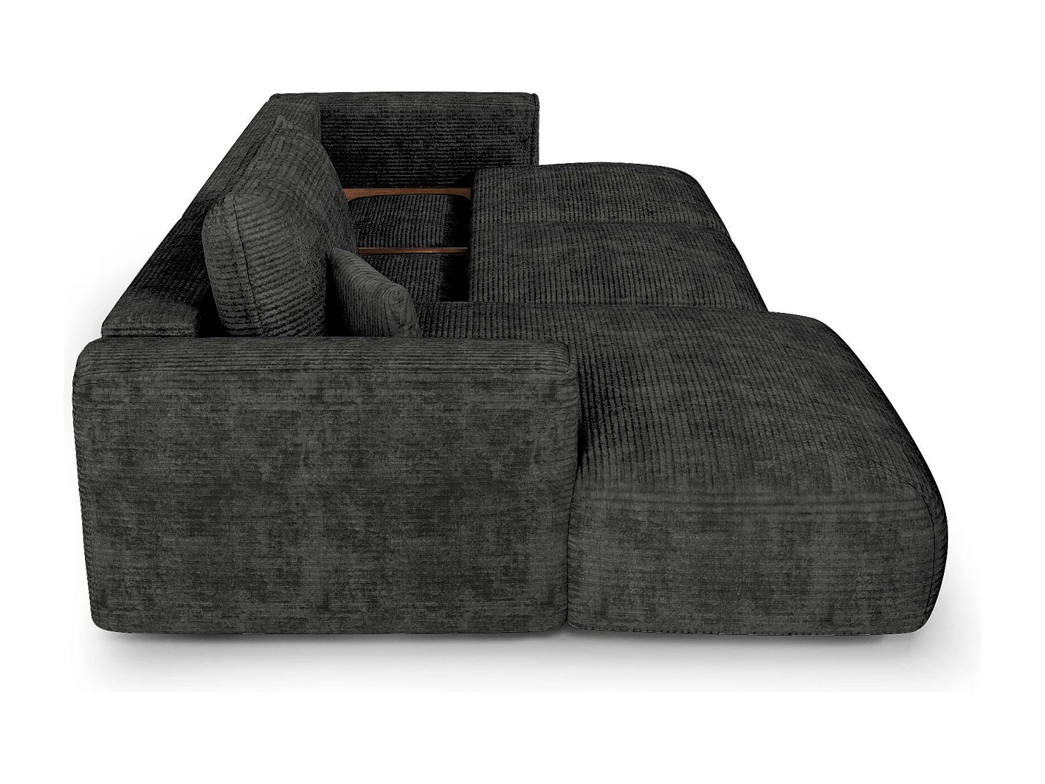 Canapé d'angle gauche convertible avec coffre COMO en Velours côtelé