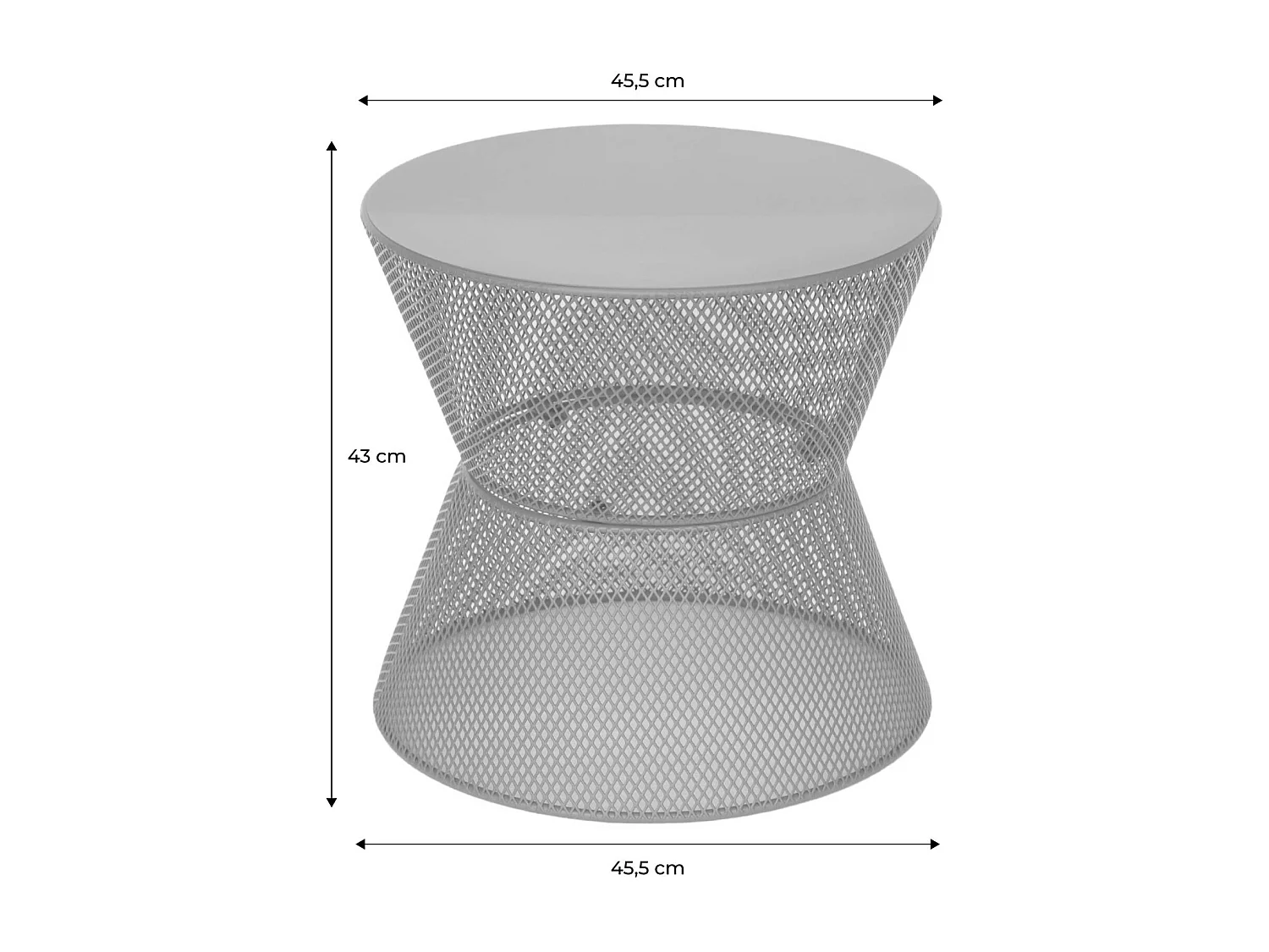 Table d'appoint extérieure acier effet grillagé terracotta - Tivo