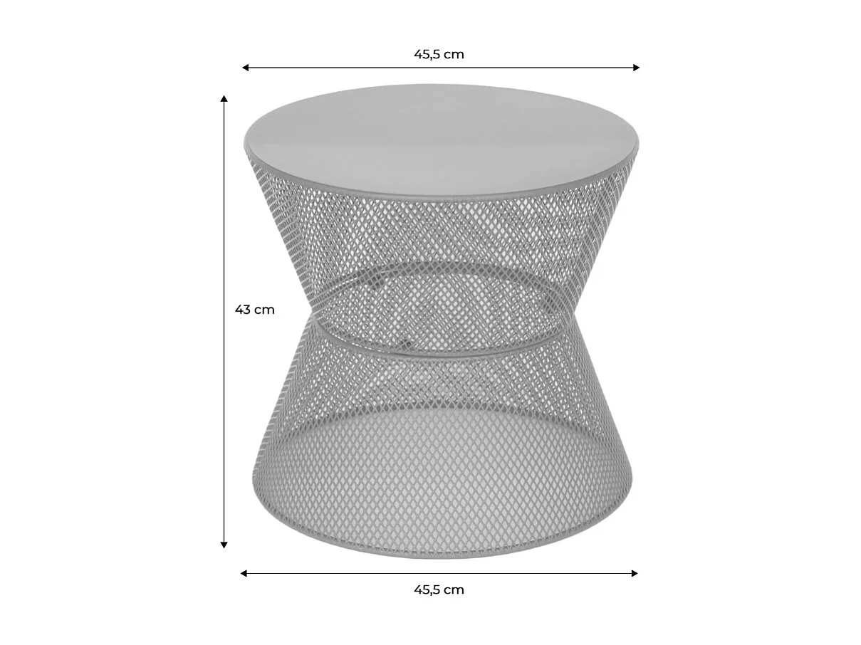 Table d'appoint extérieure acier effet grillagé terracotta - Tivo