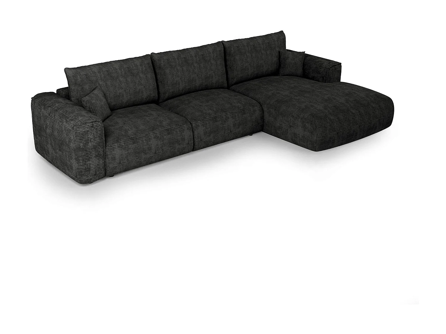 Canapé d'angle droit convertible express COMO en Velours côtelé