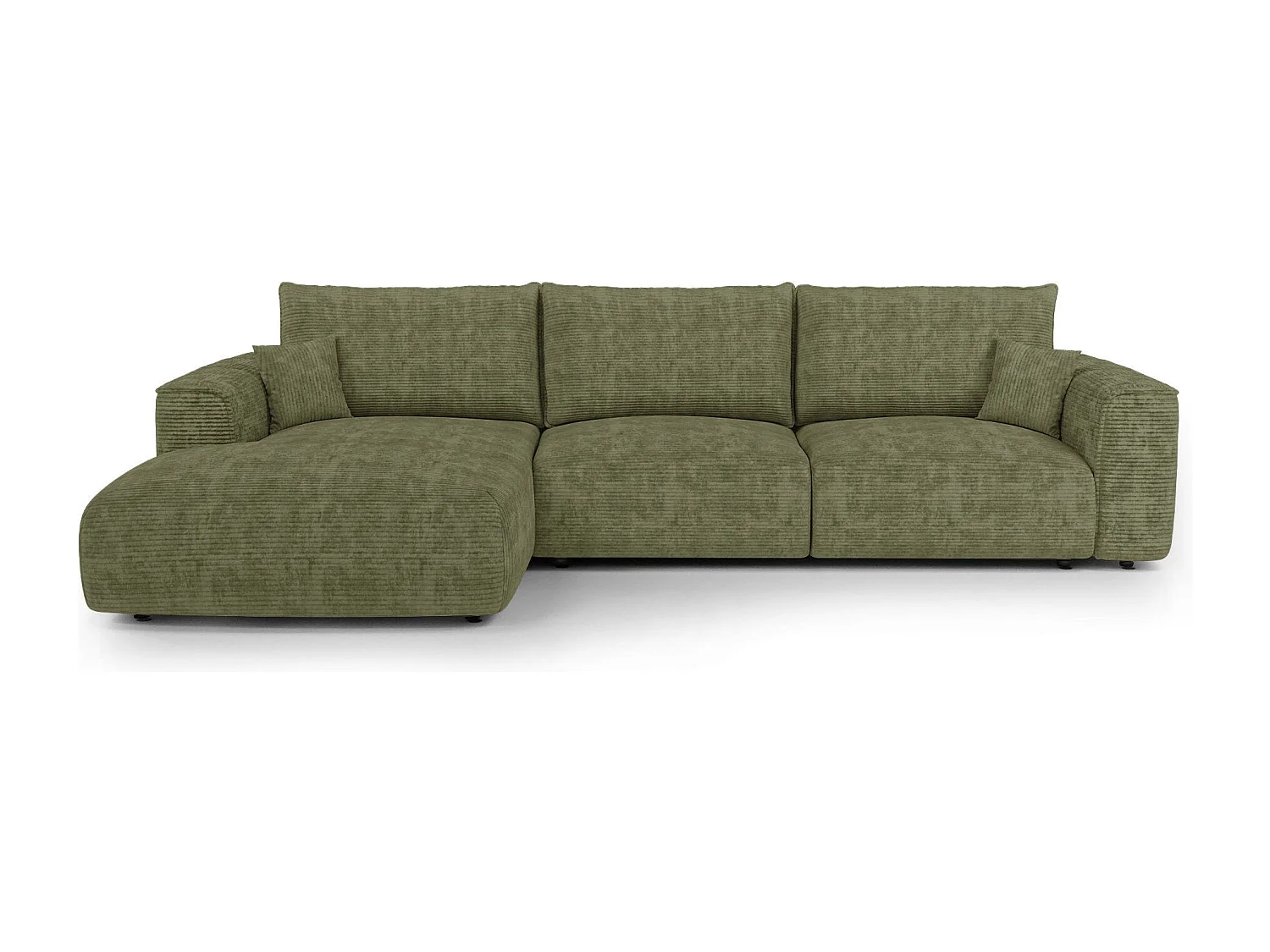 Canapé d'angle gauche convertible avec coffre COMO en Velours côtelé