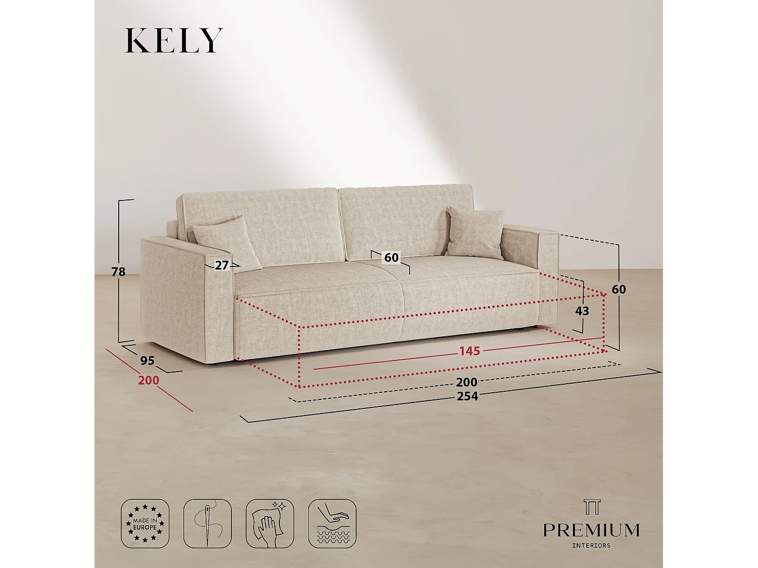 Canapé convertible avec coffre  en Velours côtelé