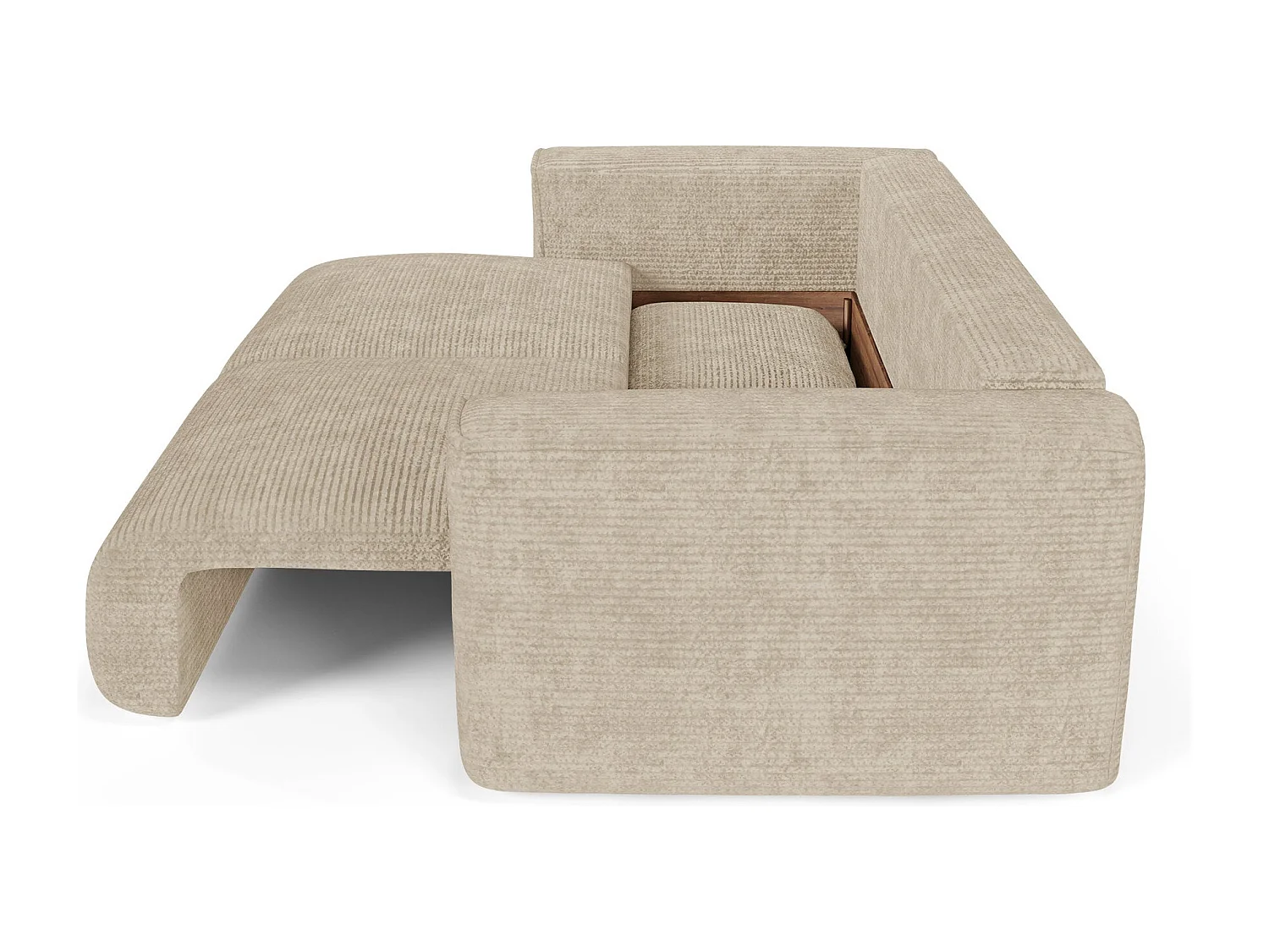 Canapé convertible avec coffre COMO en Velours côtelé