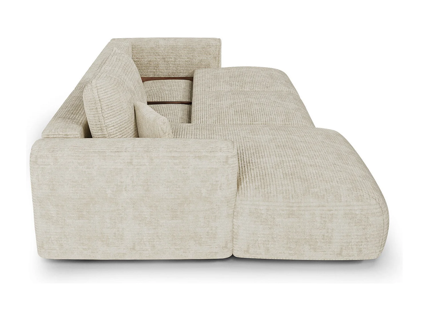 Canapé d'angle gauche convertible avec coffre COMO en Velours côtelé