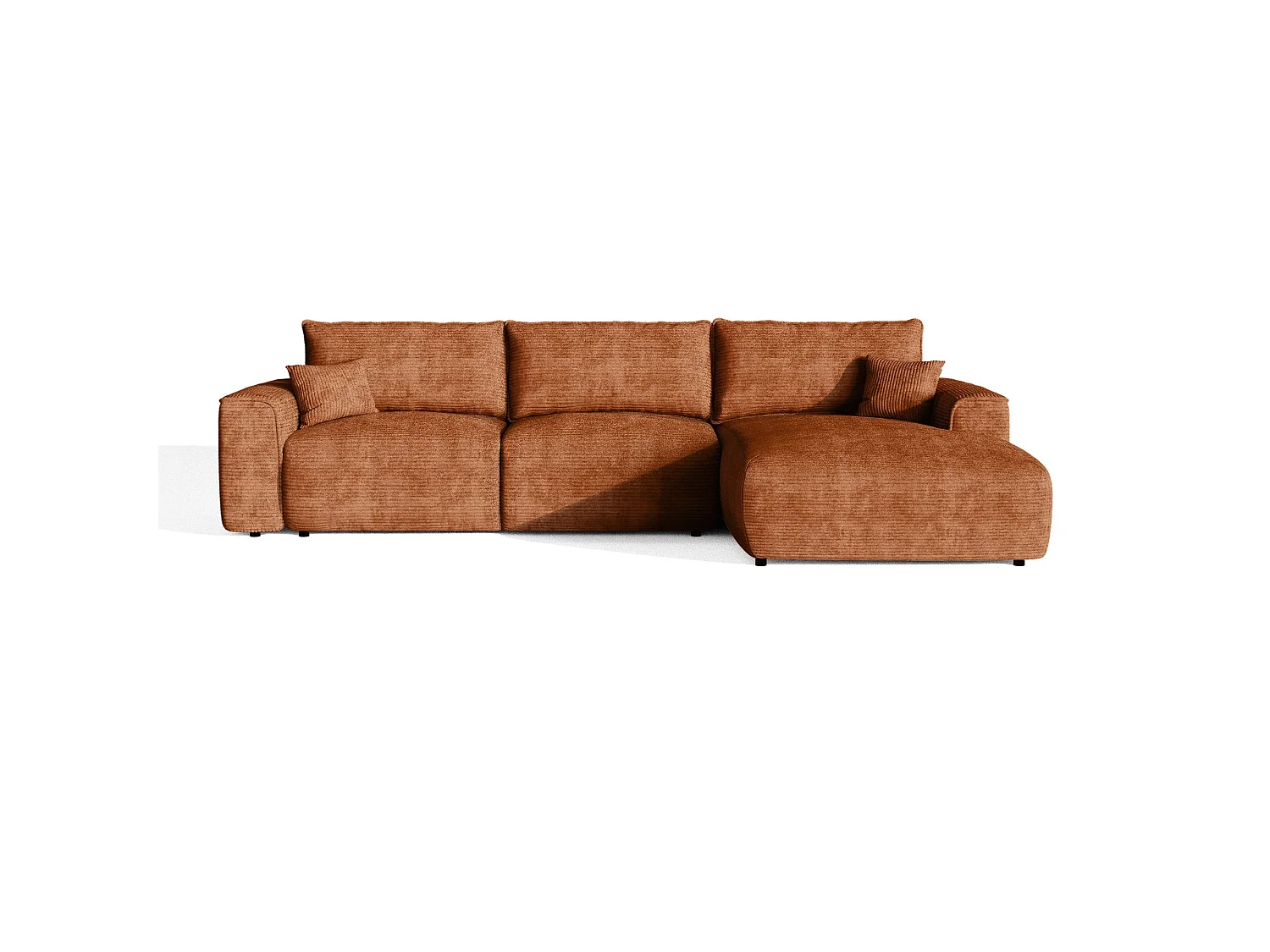 Canapé d'angle droit convertible express COMO en Velours côtelé