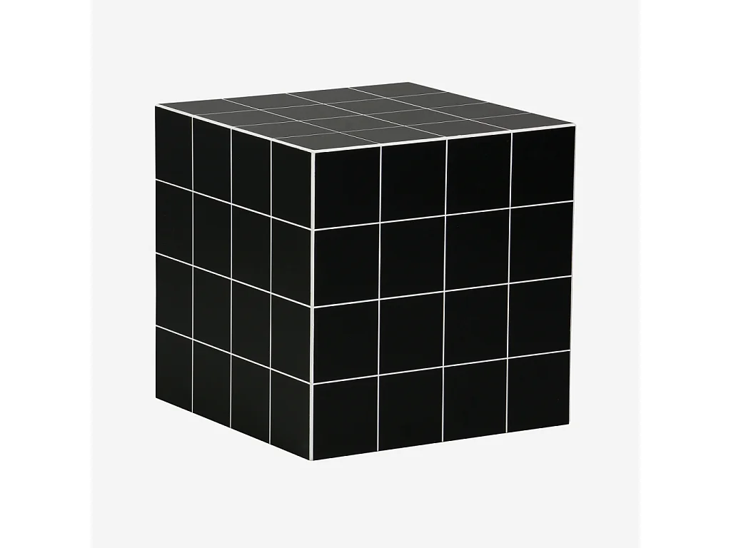 Tavolino cubico effetto piastrelle di cemento, nero