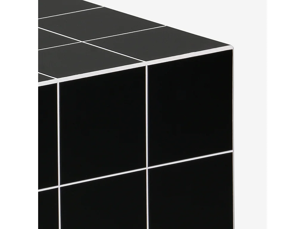 Tavolino cubico effetto piastrelle di cemento, nero