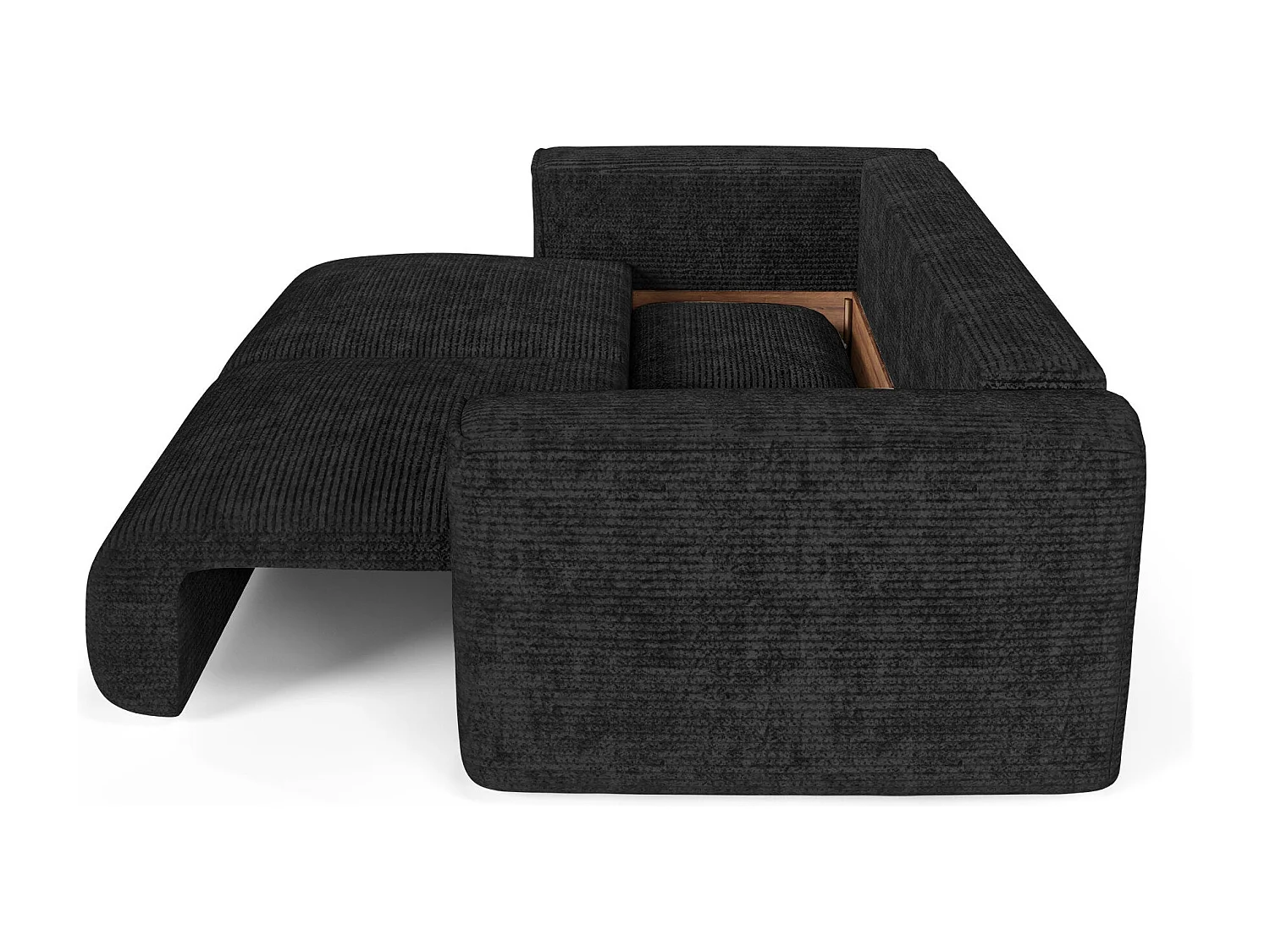 Canapé convertible avec coffre COMO en Velours côtelé