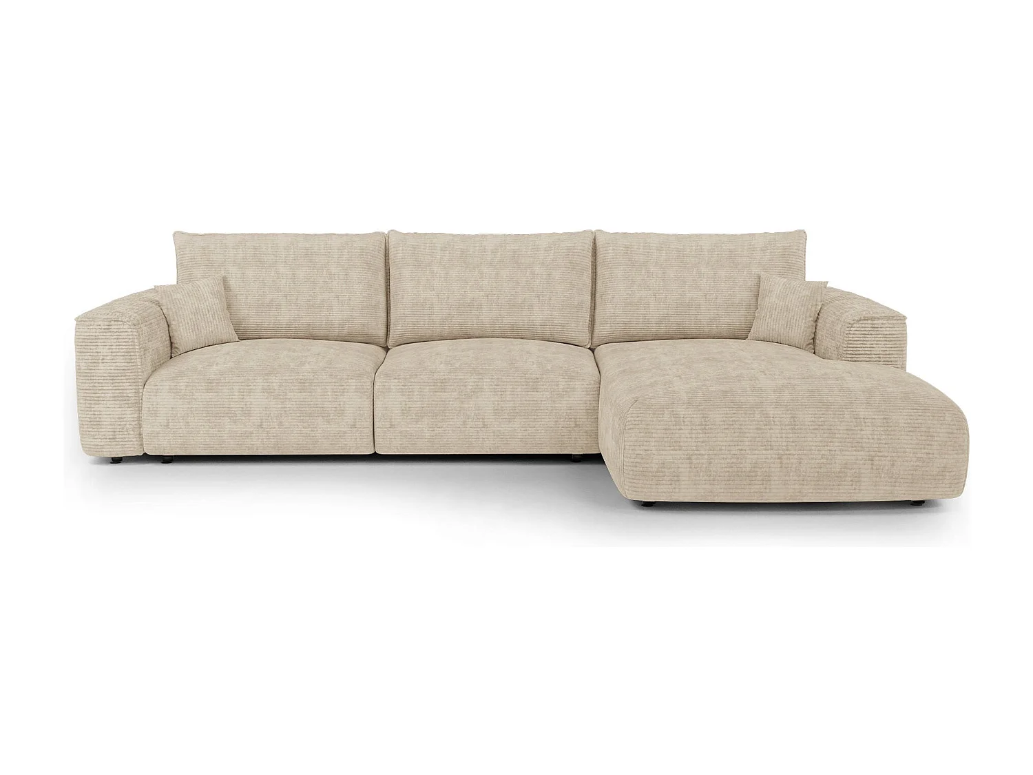 Canapé d'angle droit convertible express COMO en Velours côtelé